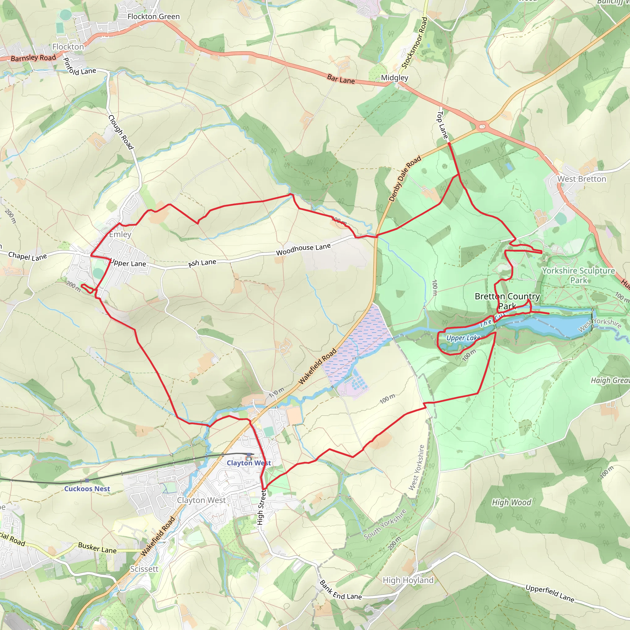 Bretton Country Park - Clayton West and Emley mobile static map