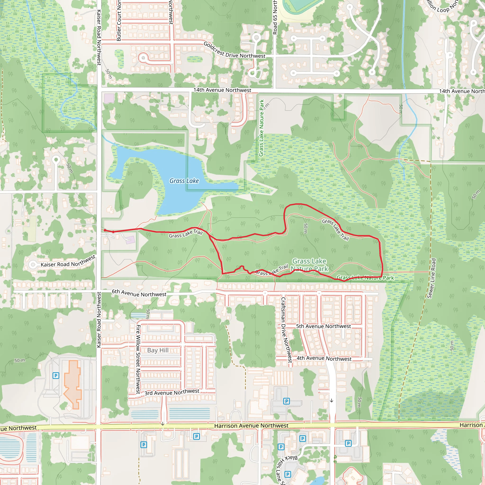 Grass Lake Loop mobile static map