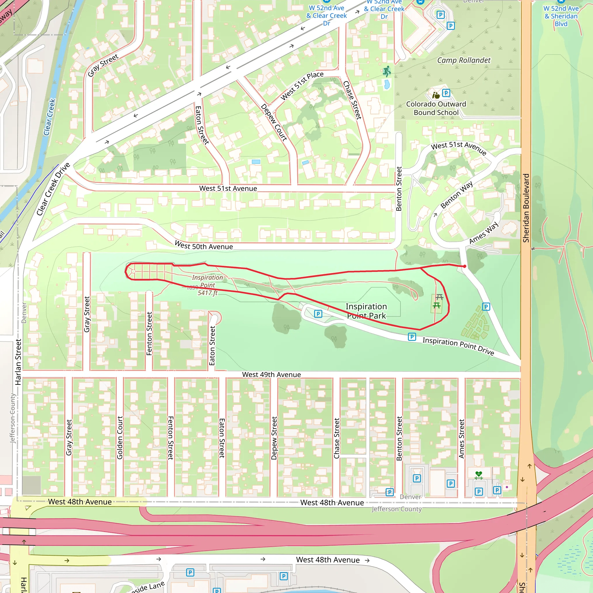 Inspiration Point Loop mobile static map