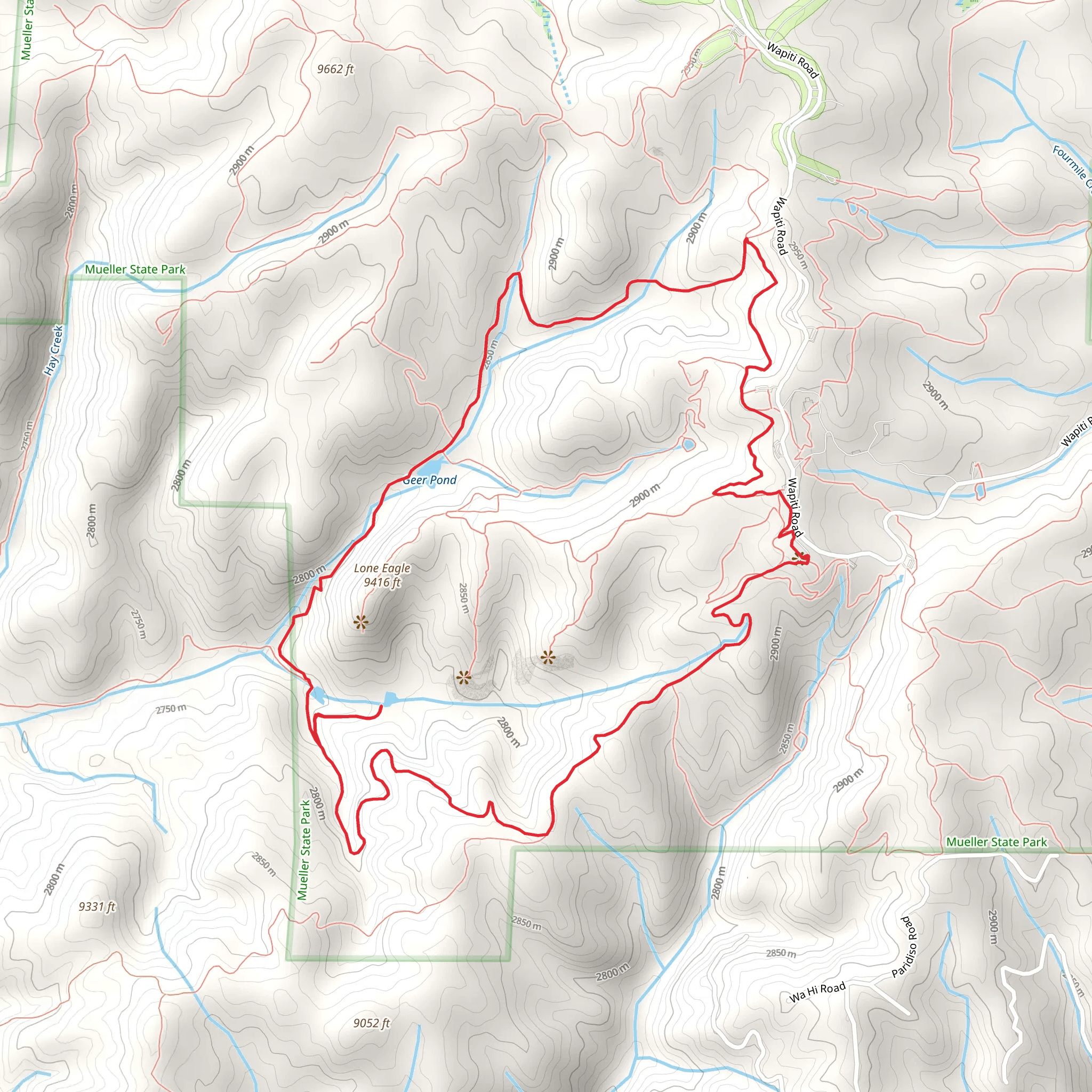 Rock Pond, Brook Pond and Rock Canyon Loop mobile static map