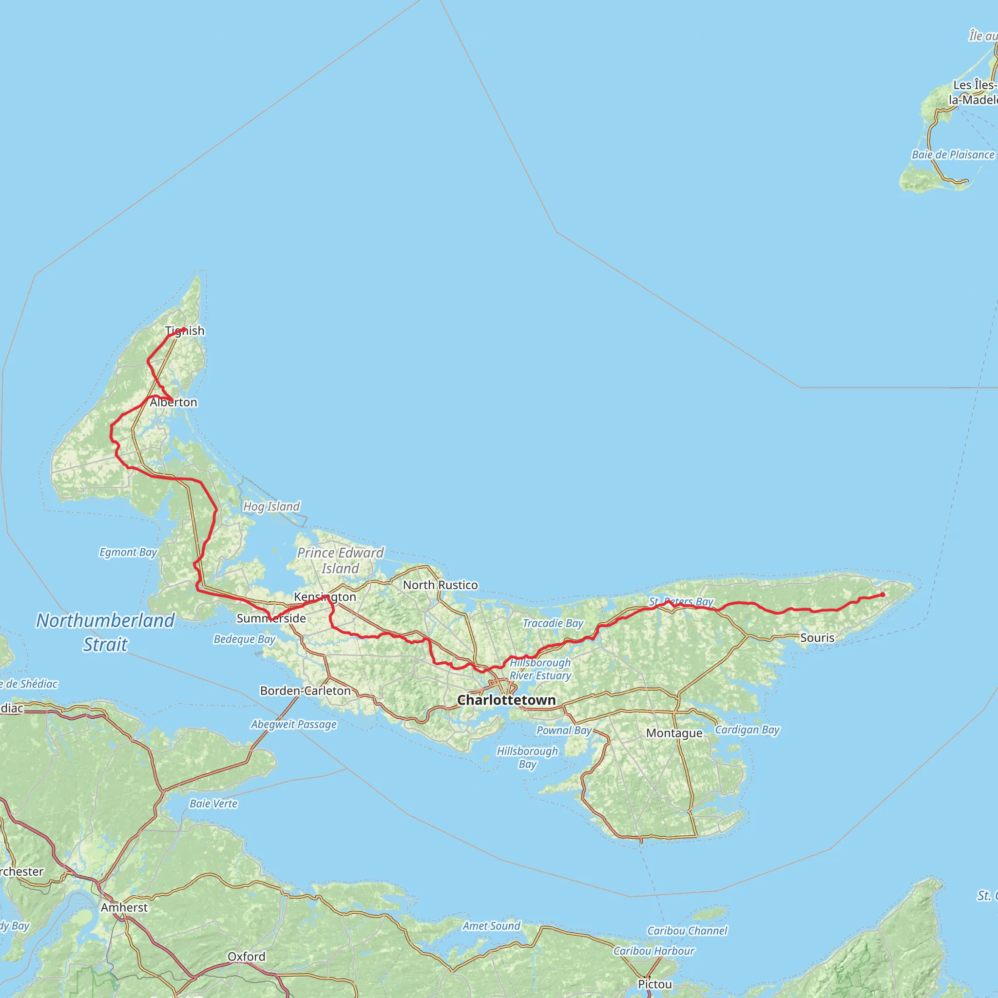 Confederation Trail mobile static map