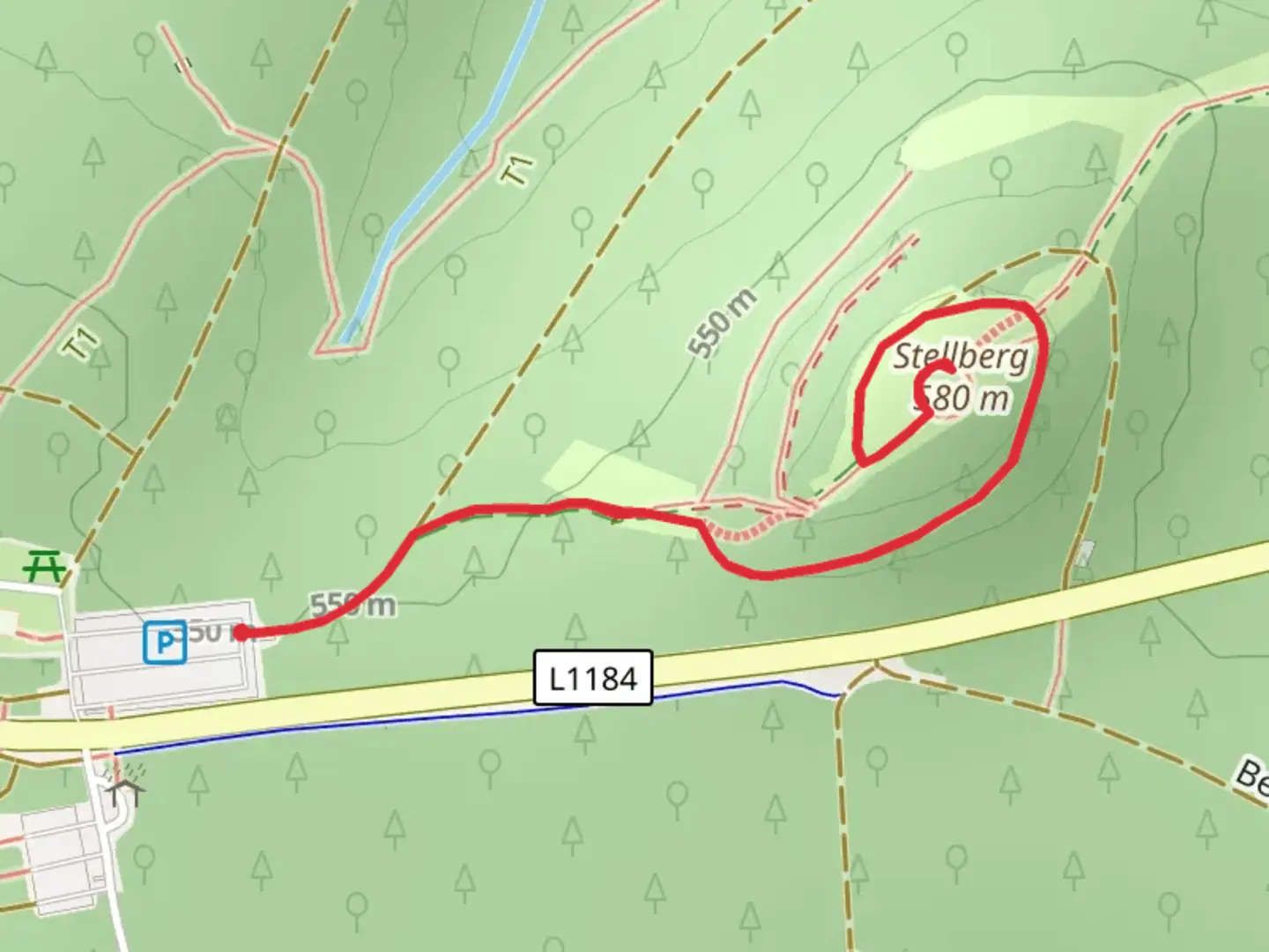An image depicting the trail Schönbuchturm via Turm Tour and its surrounding area.