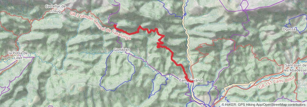 GR 3 Central Path of Catalonia stage 24 Map