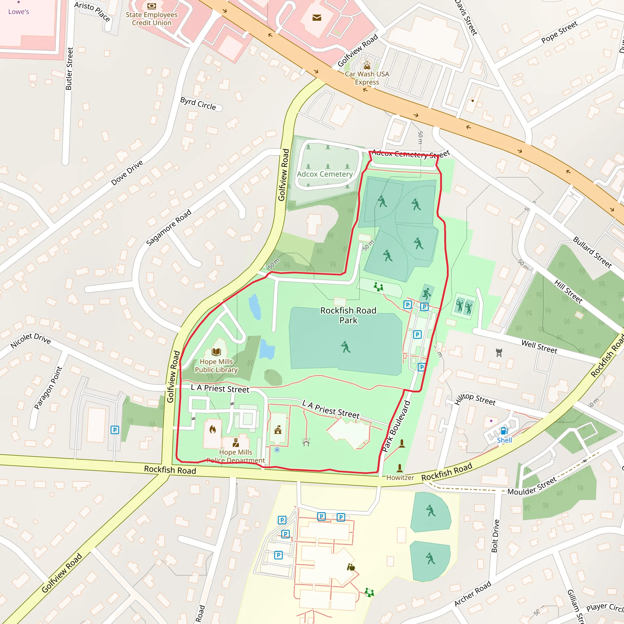 Rockfish Road Park Loop mobile static map