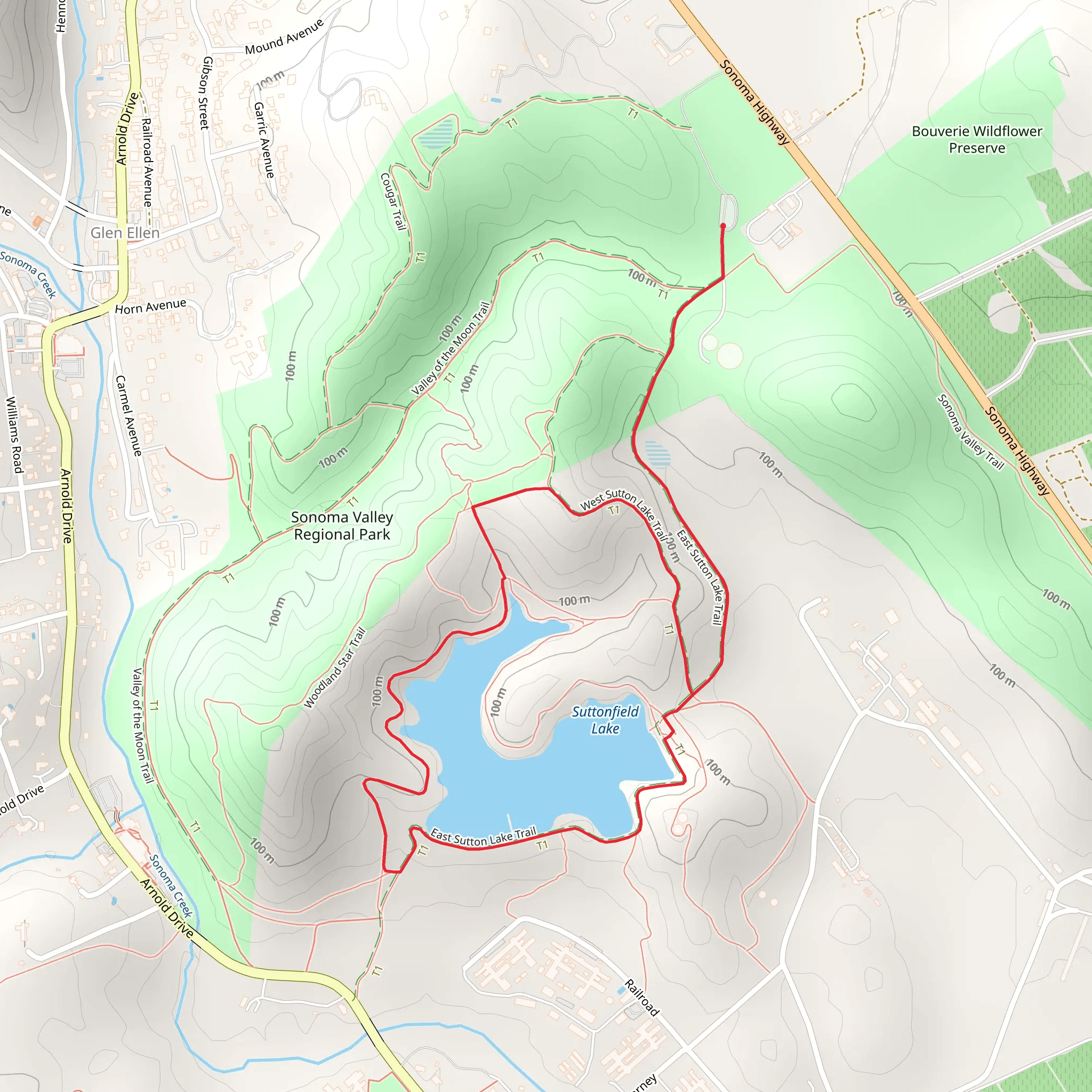 Suttonfield Lake Loop Trail mobile static map