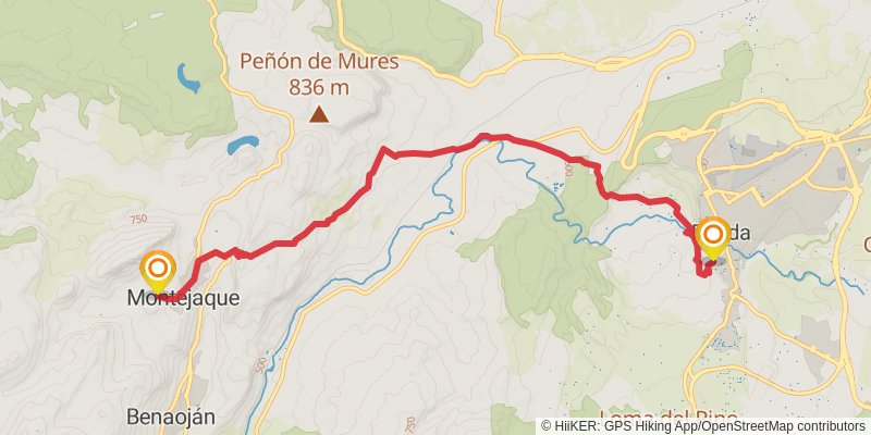 Andalucian Coast to Coast Walk stage 15 Map