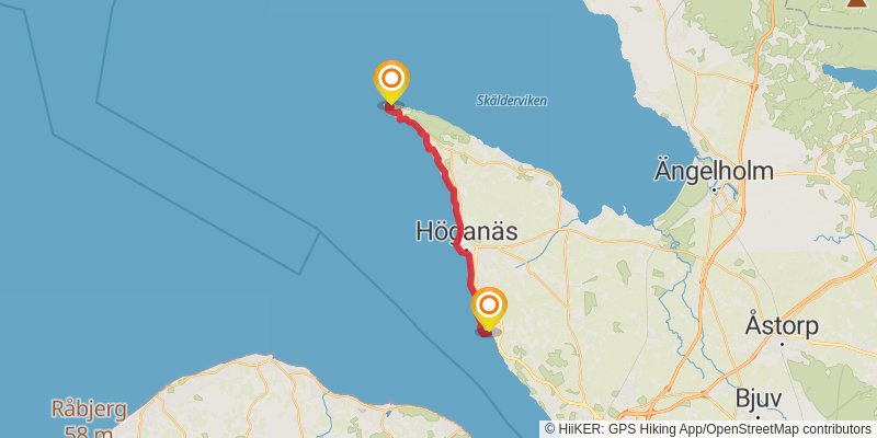 Skåneleden Trail stage 17 Map