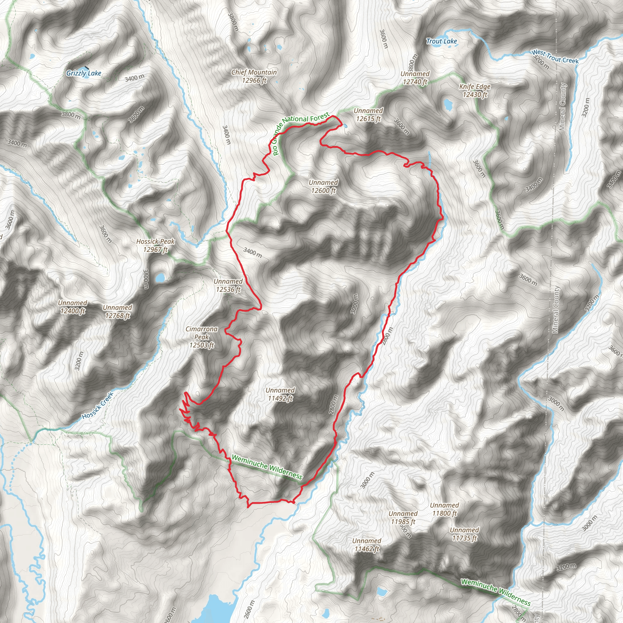 Williams Creek and Cimarrona Loop Trail mobile static map