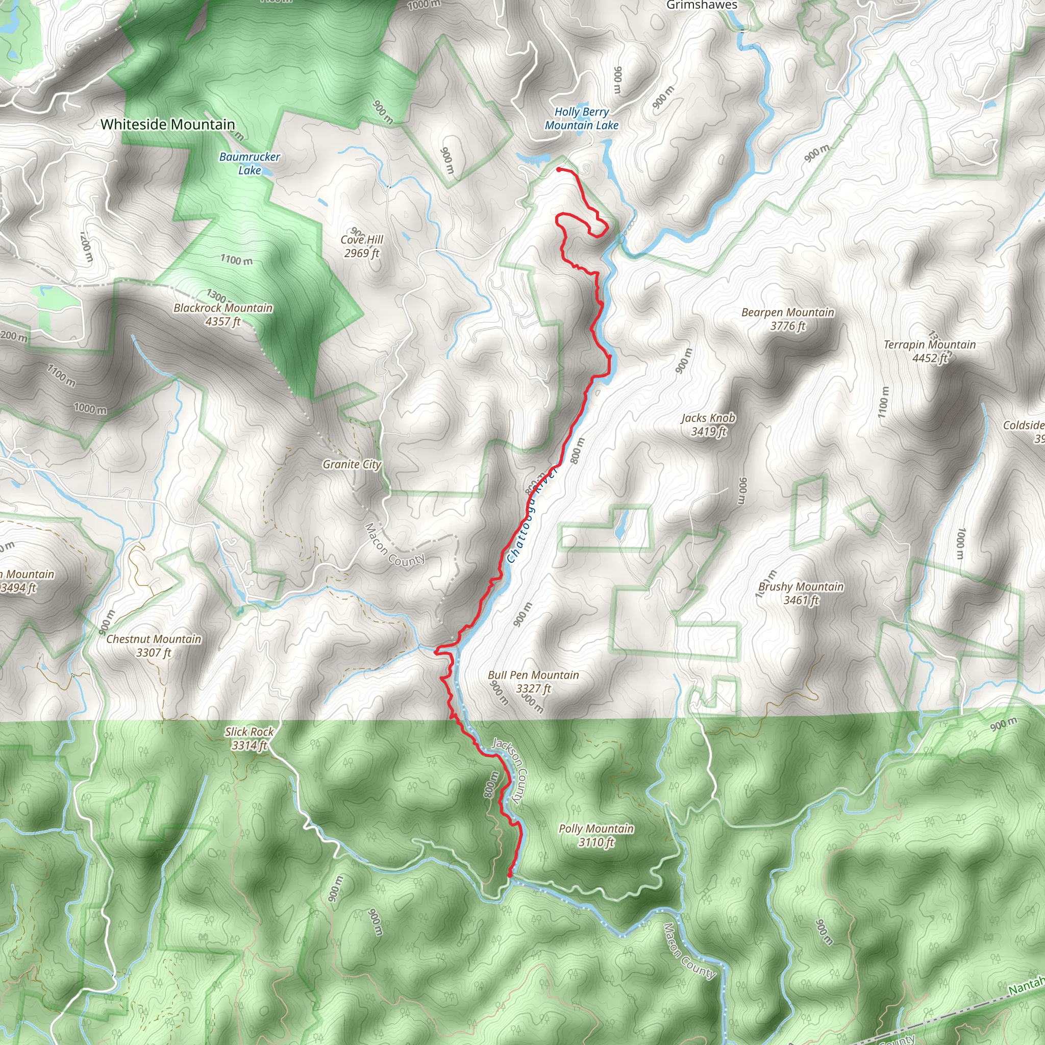 Chattooga River Trail mobile static map