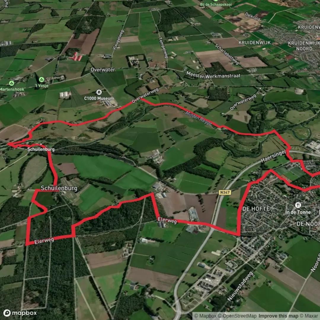 An image depicting the trail Reggepad and Overijssels Havezatenpad Loop and its surrounding area.