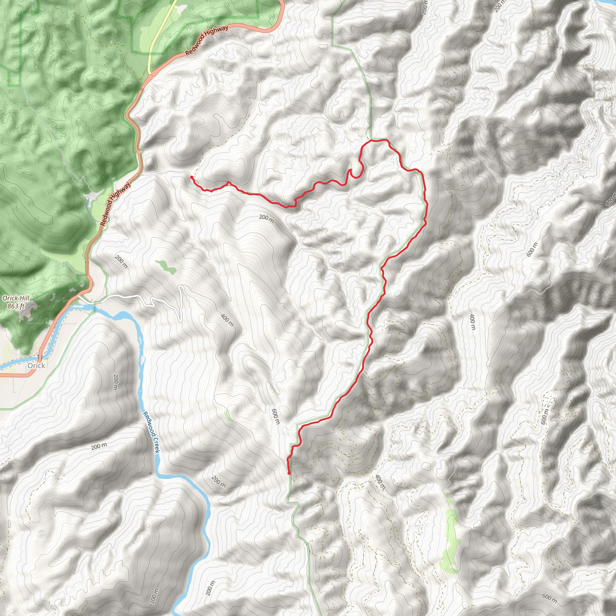 Lost Man Creek Trail mobile static map