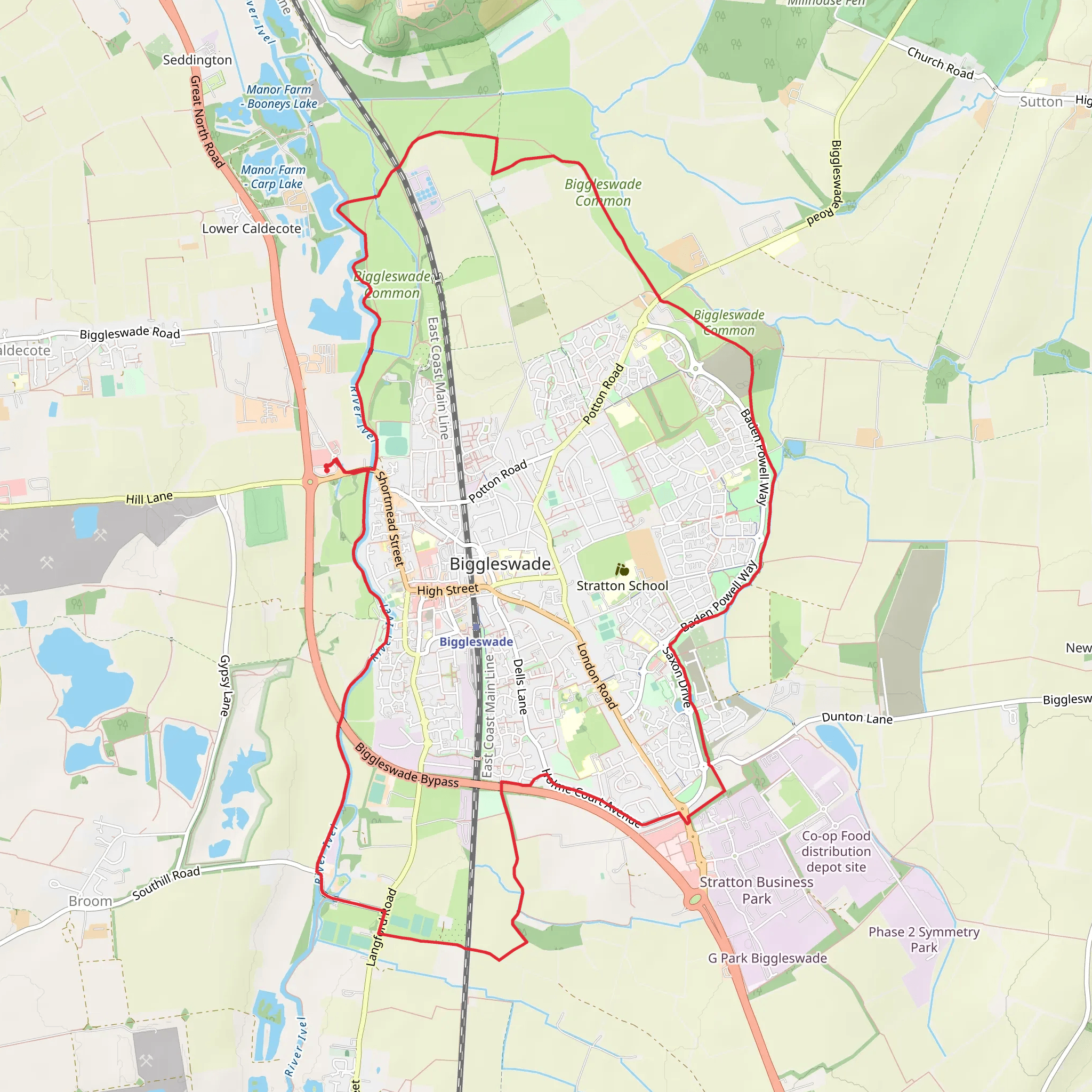 Biggleswade Loop mobile static map