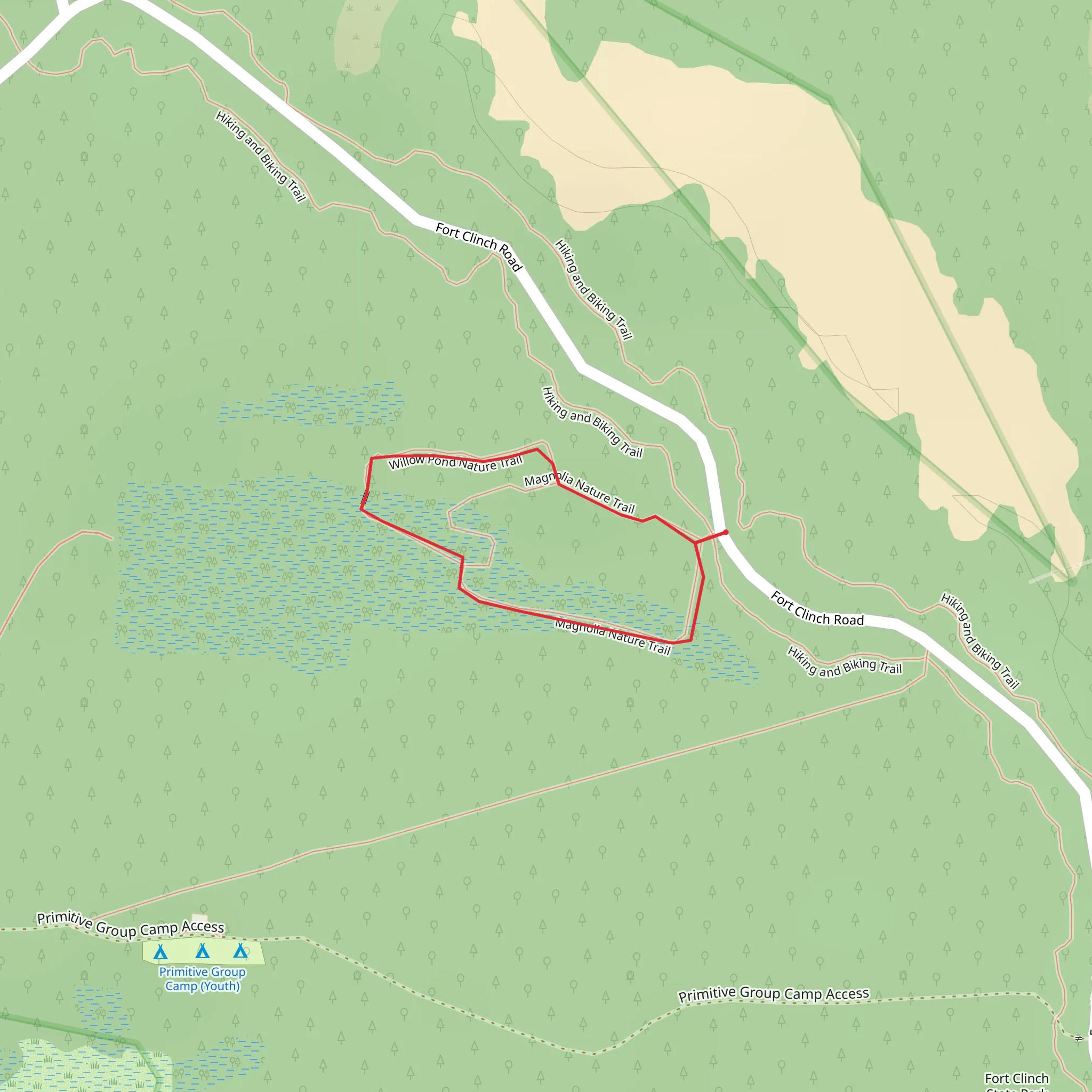 Magnolia Nature Loop Trail mobile static map