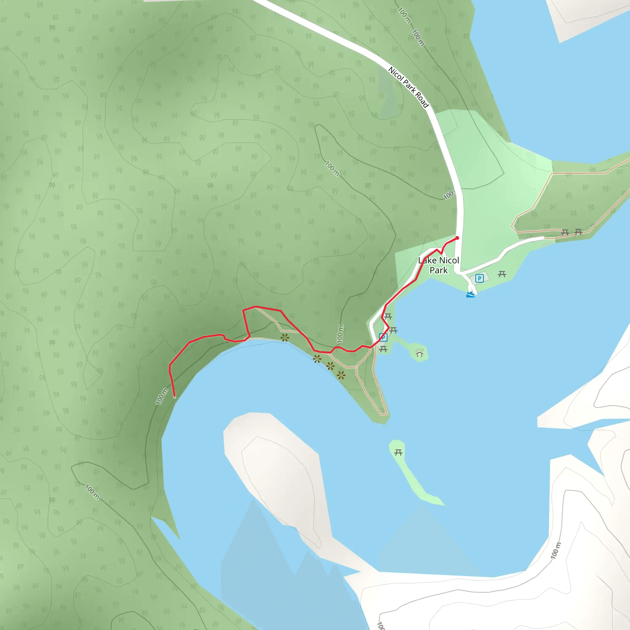 Lake Nicol Park mobile static map