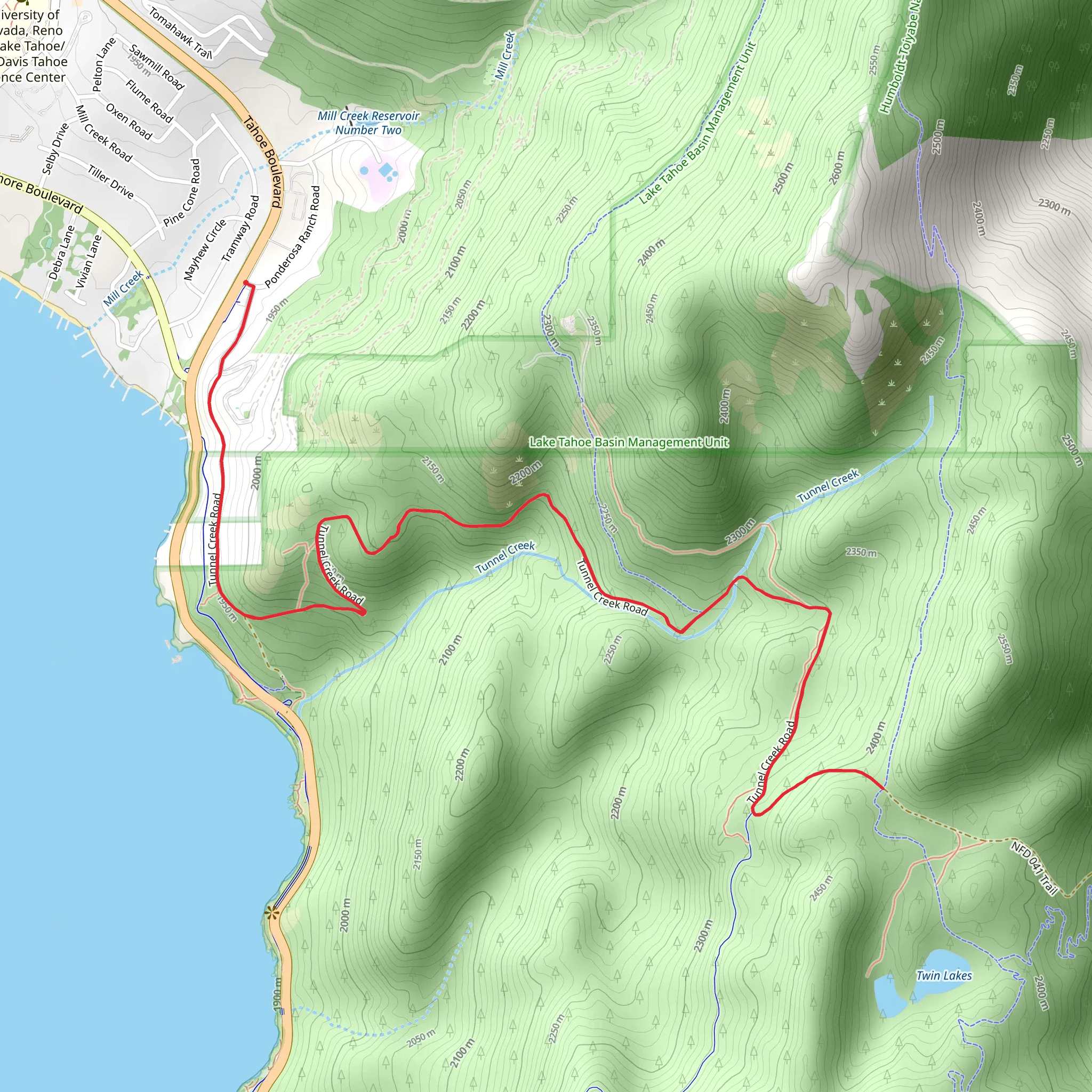 Tunnel Creek Road mobile static map
