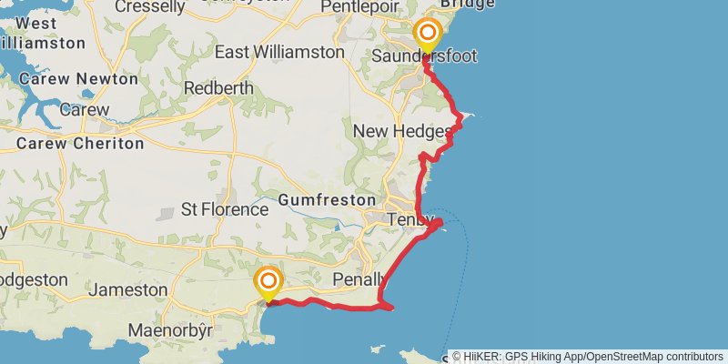 Pembrokeshire Coast Path stage 16 Map