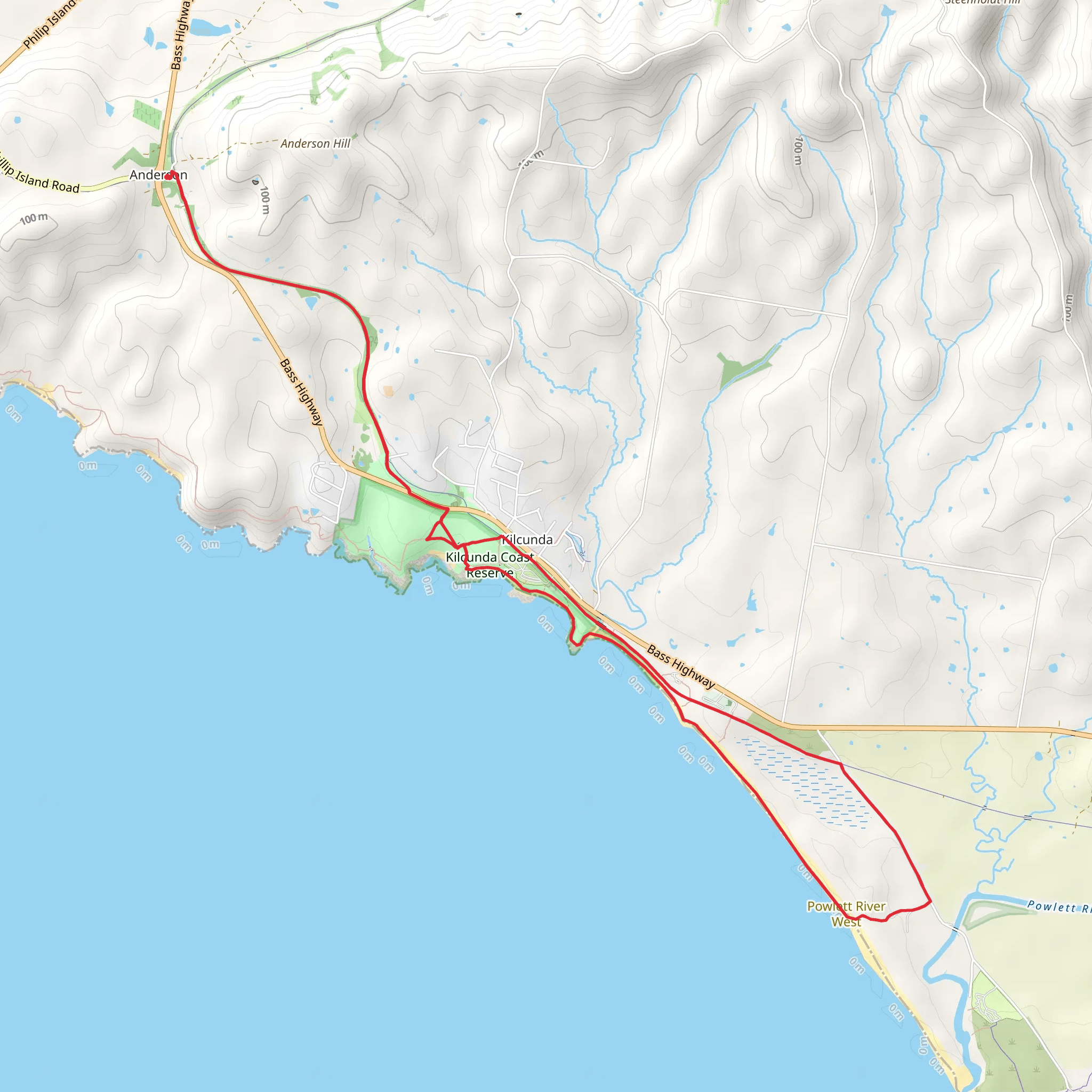 Anderson to Kilcunda Walk mobile static map