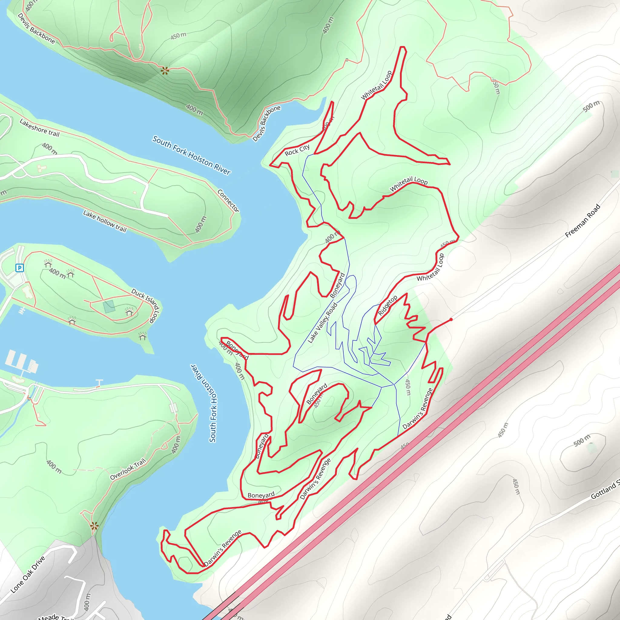 South Fork Holston River Loop mobile static map