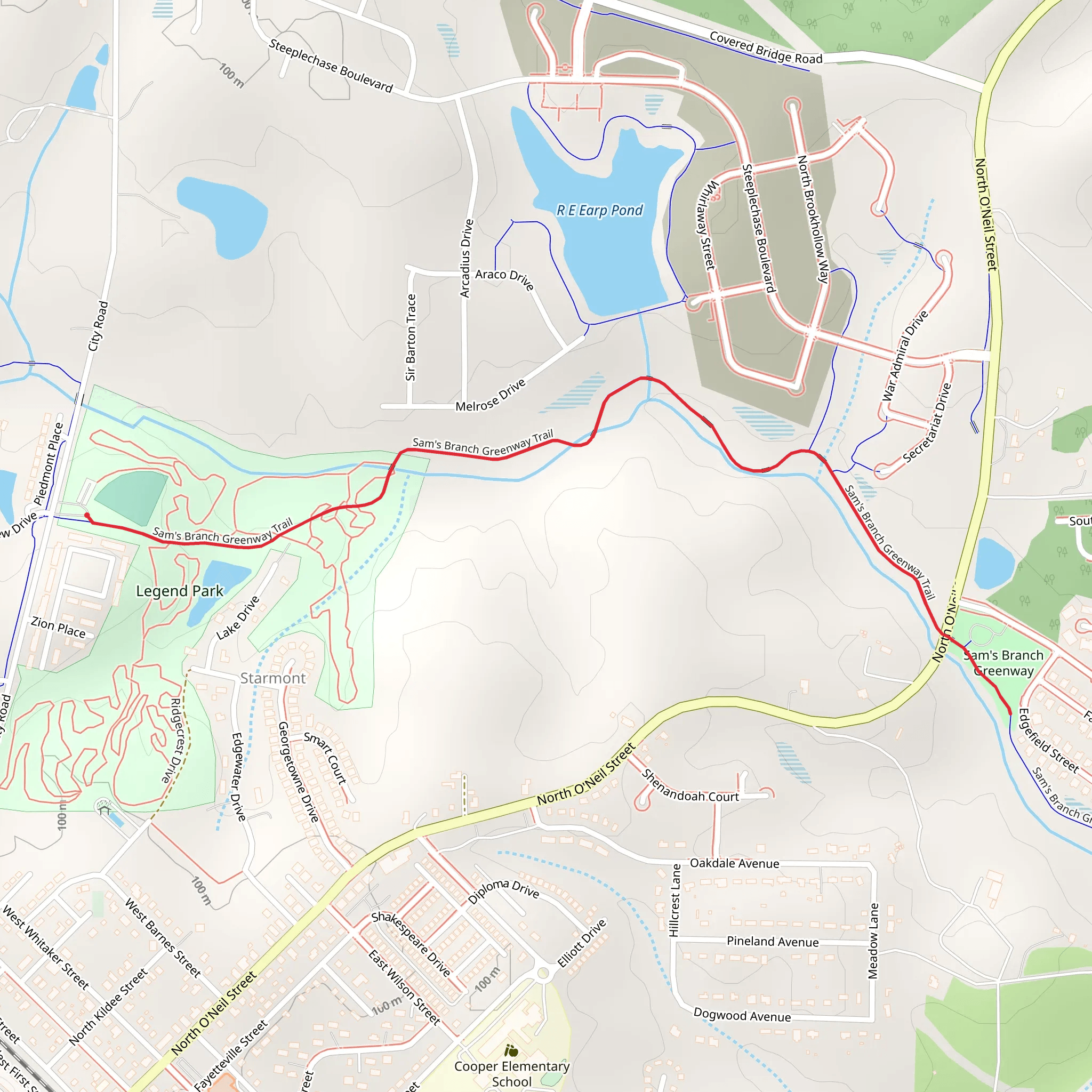 Sam's Branch Greenway Trail - Legend Park mobile static map