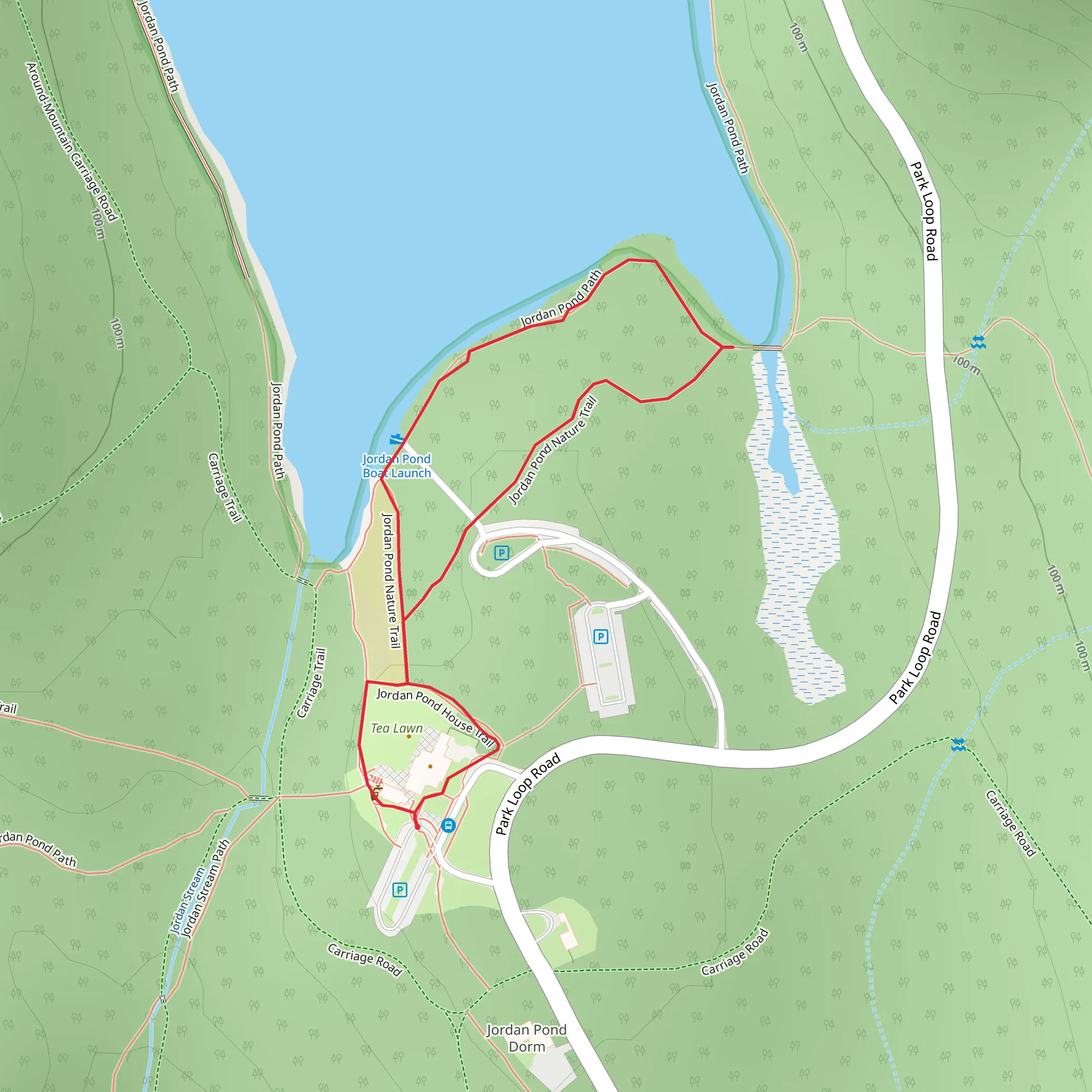 Jordan Pond Nature Trail mobile static map
