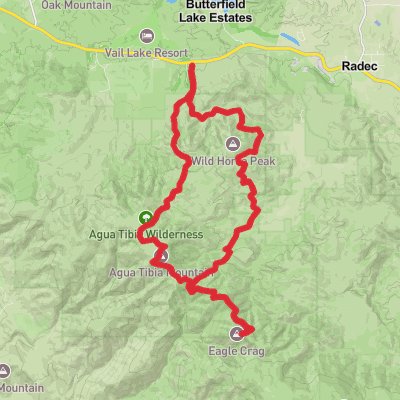 Dripping Springs, Eagle Crag and Wild Horse Peak Loop Trail mobile static map