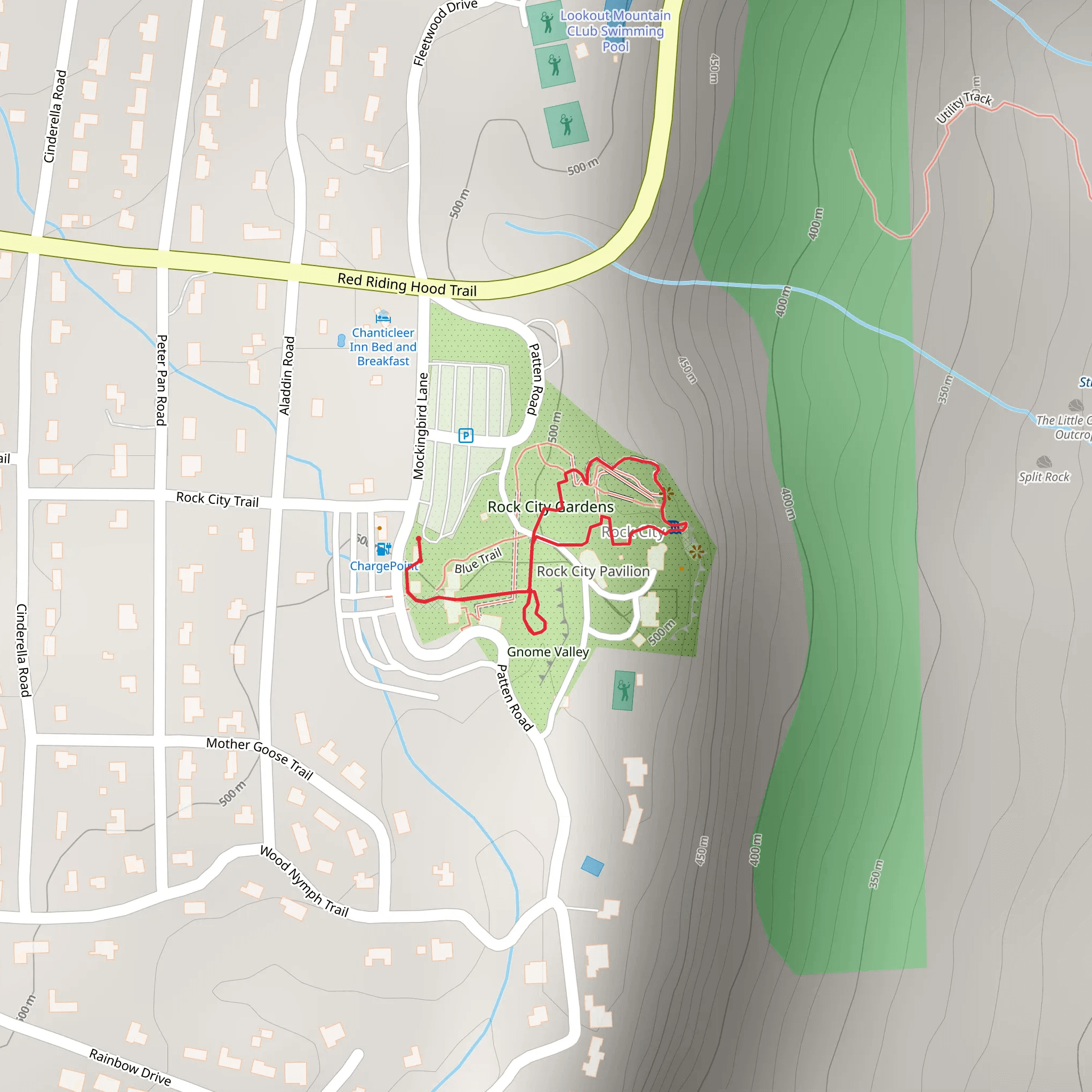 The Grand Corridor and Rainbow Hall Loop mobile static map