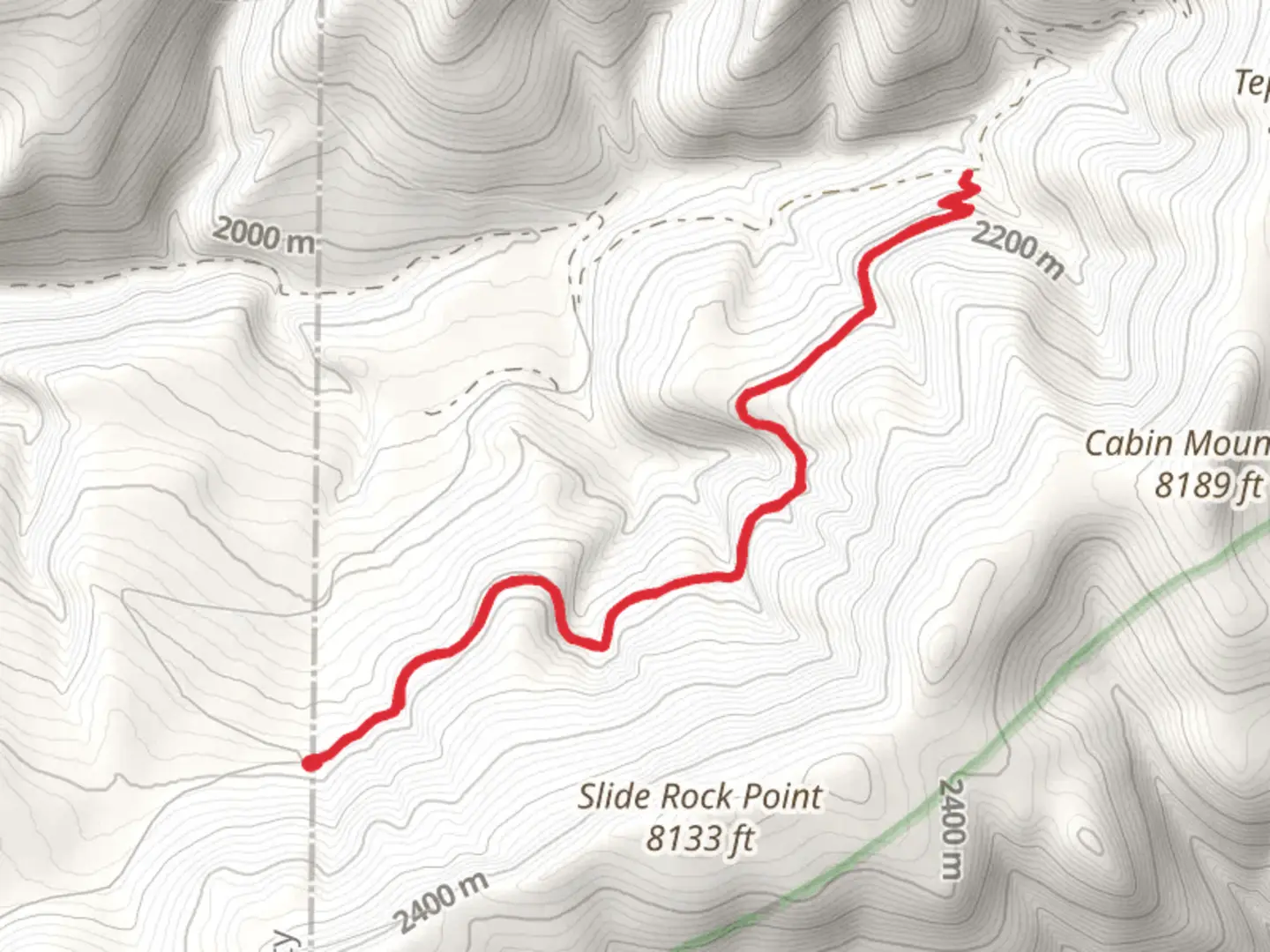 An image depicting the trail Slide Rock Point Trail and its surrounding area.