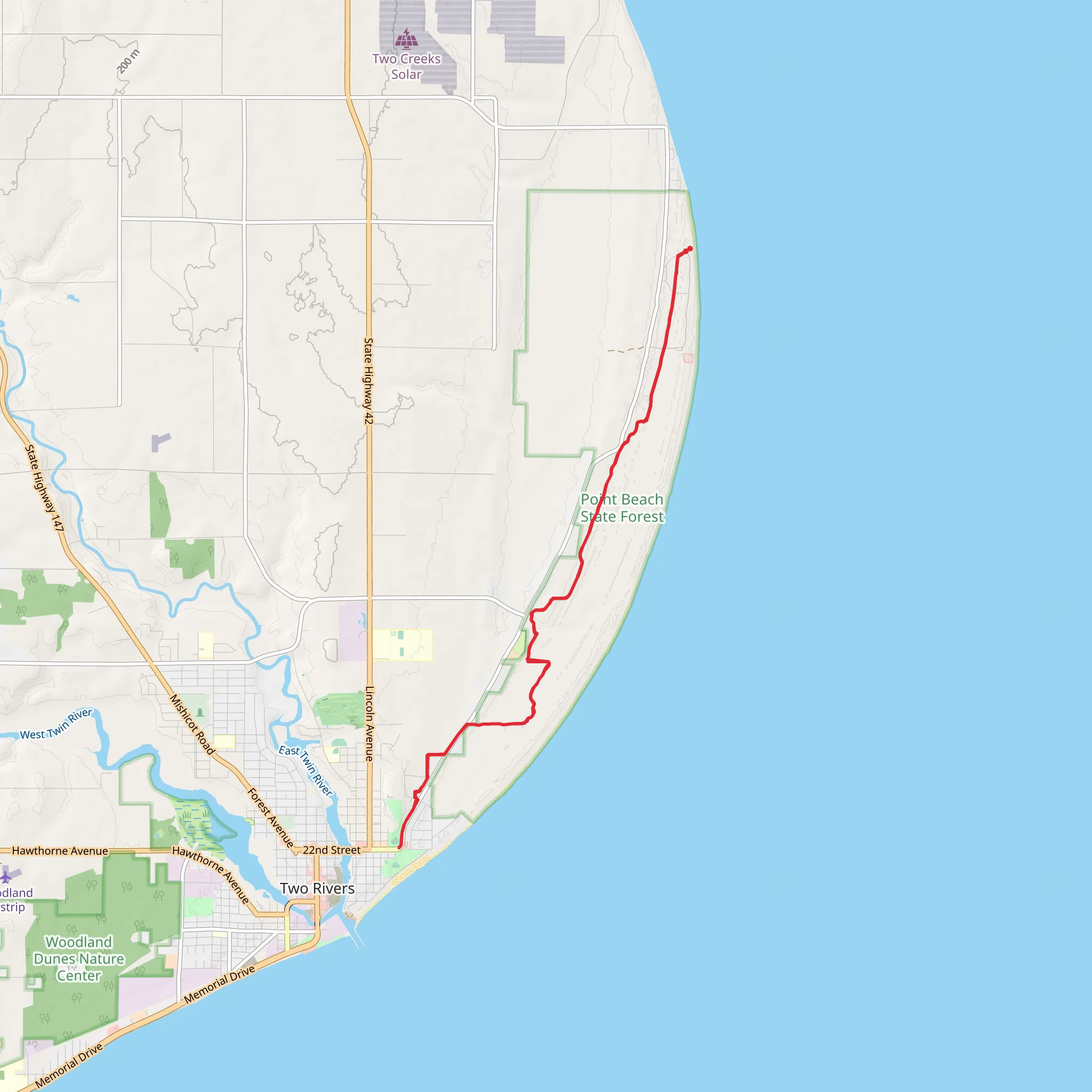 Rawley Point Recreational Trail mobile static map