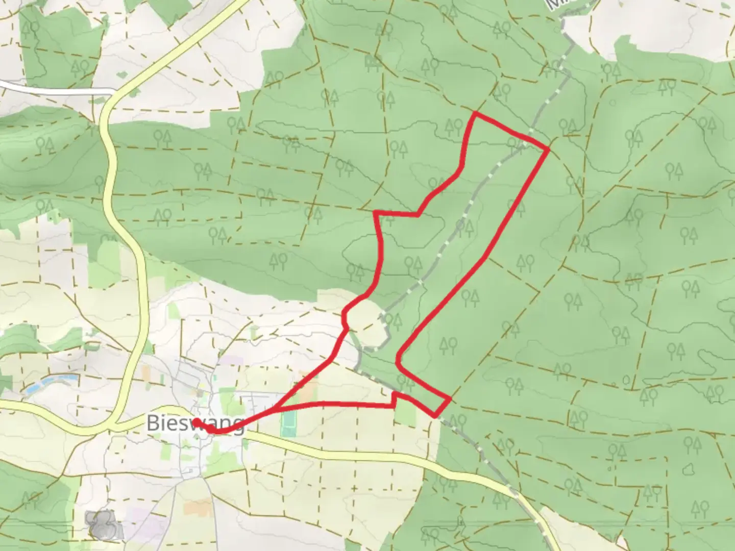 An image depicting the trail Ortswanderweg Pappenheim 7 and its surrounding area.