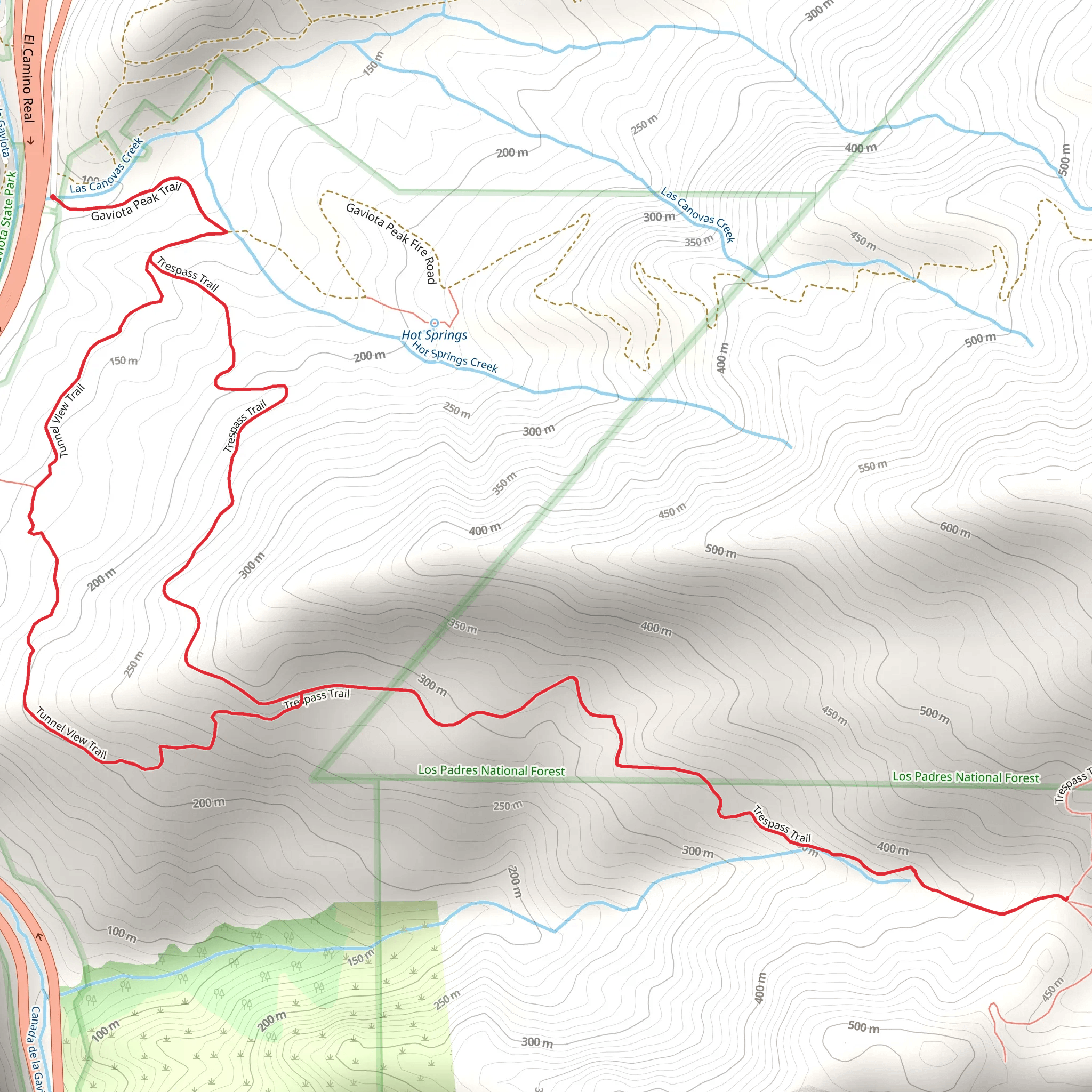 Trespass and Tunnel View Loop Trail mobile static map