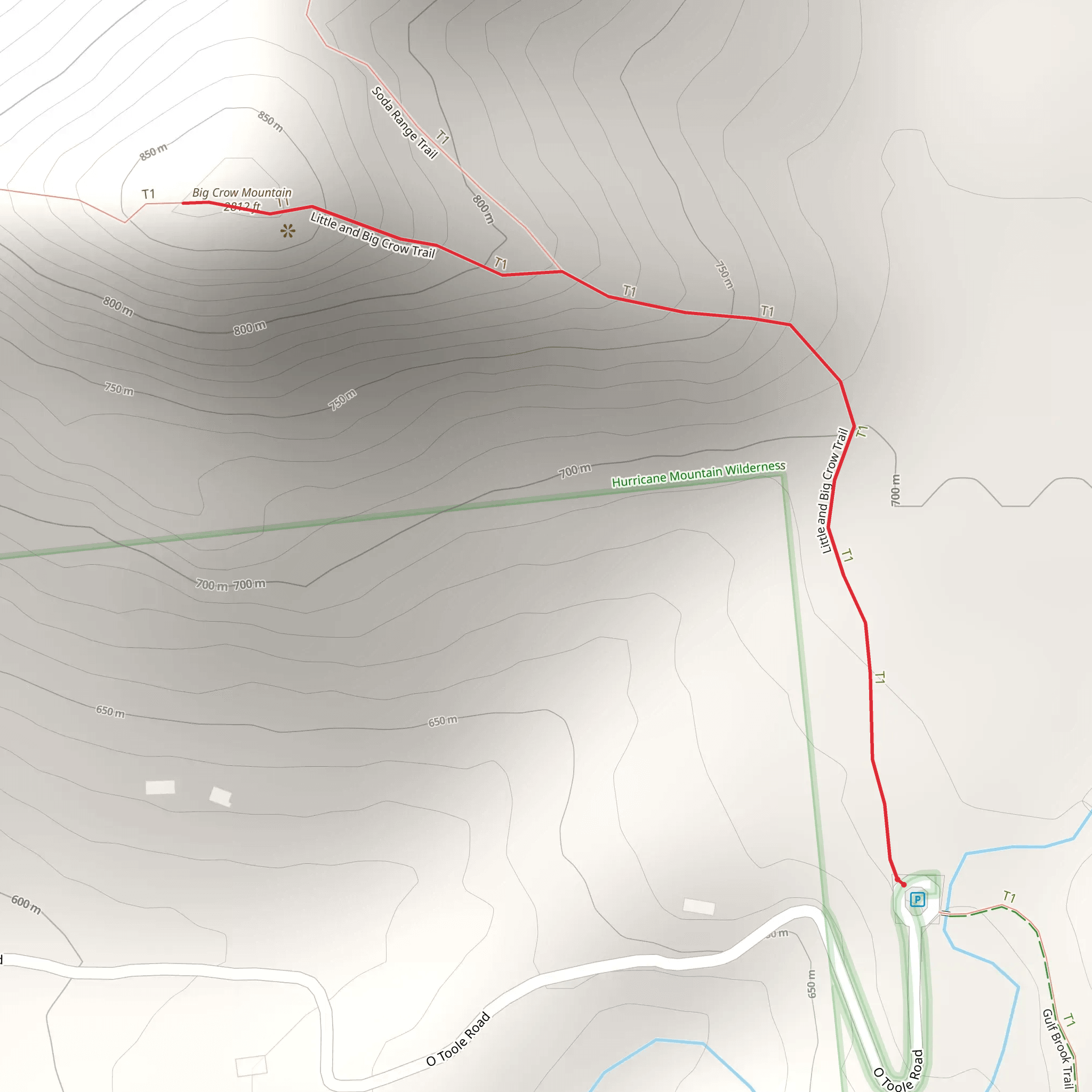 Big Crow Mountain Trail mobile static map