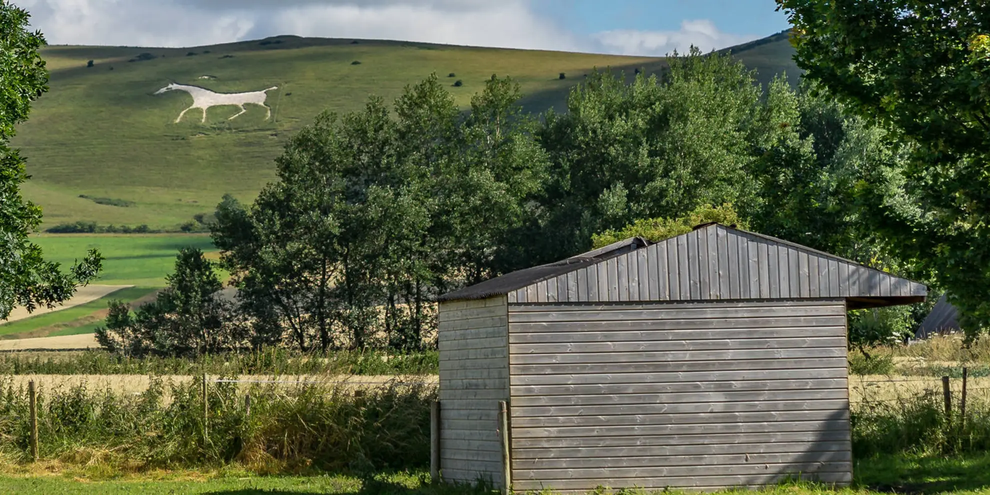 An image depicting the trail White Horse from Cherhill and its surrounding area.