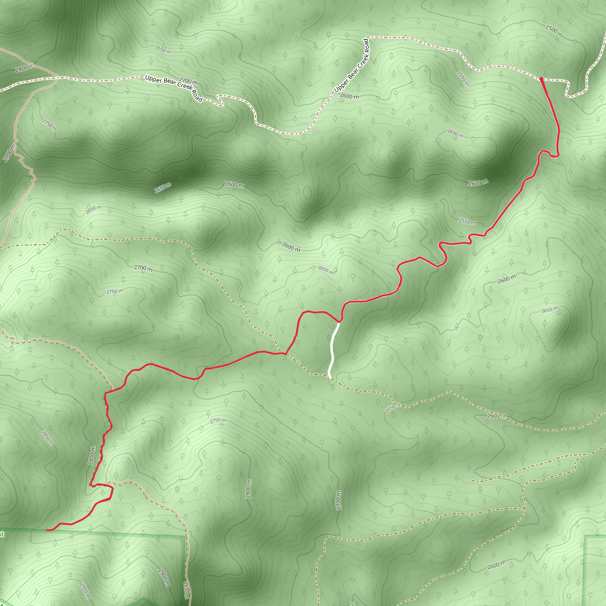 Upper Bear Creek Road mobile static map