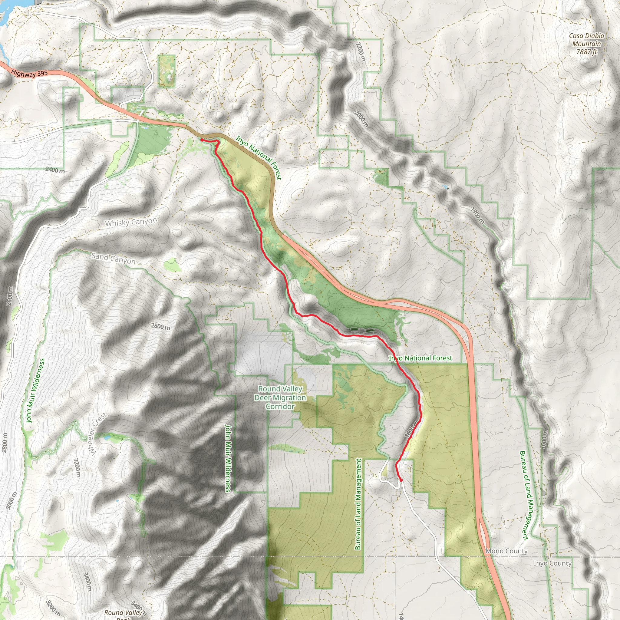 Lower Rock Creek Trail mobile static map