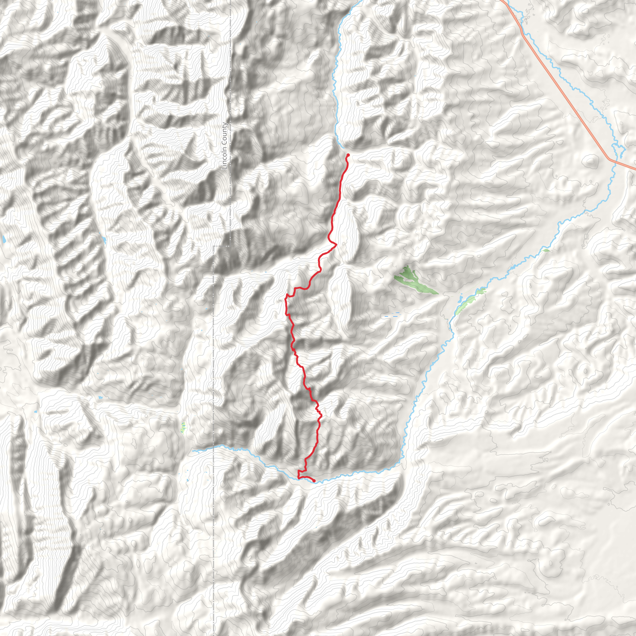Cliff Creek and Highline Trail mobile static map