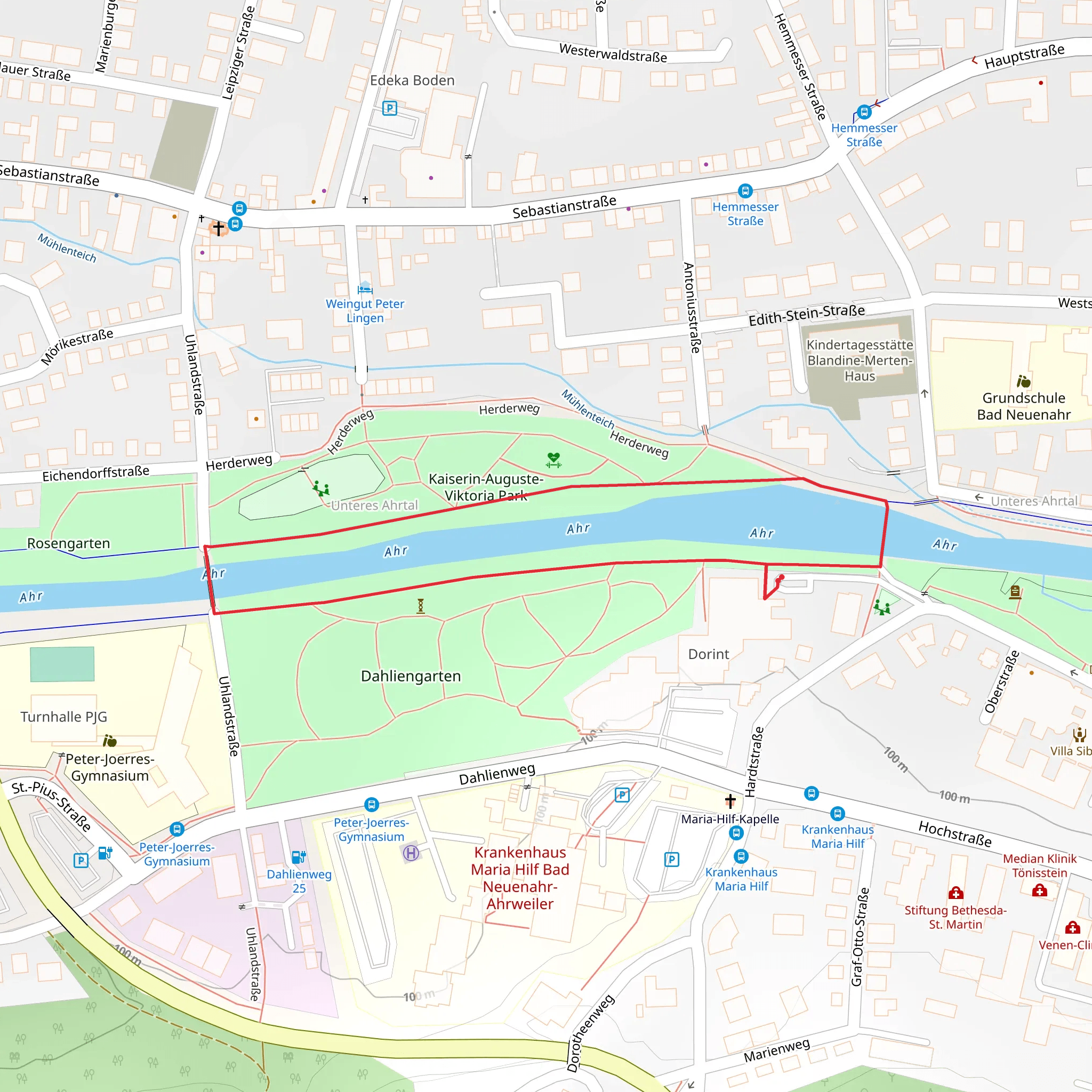 River Ahr Loop via Dahliengarten mobile static map