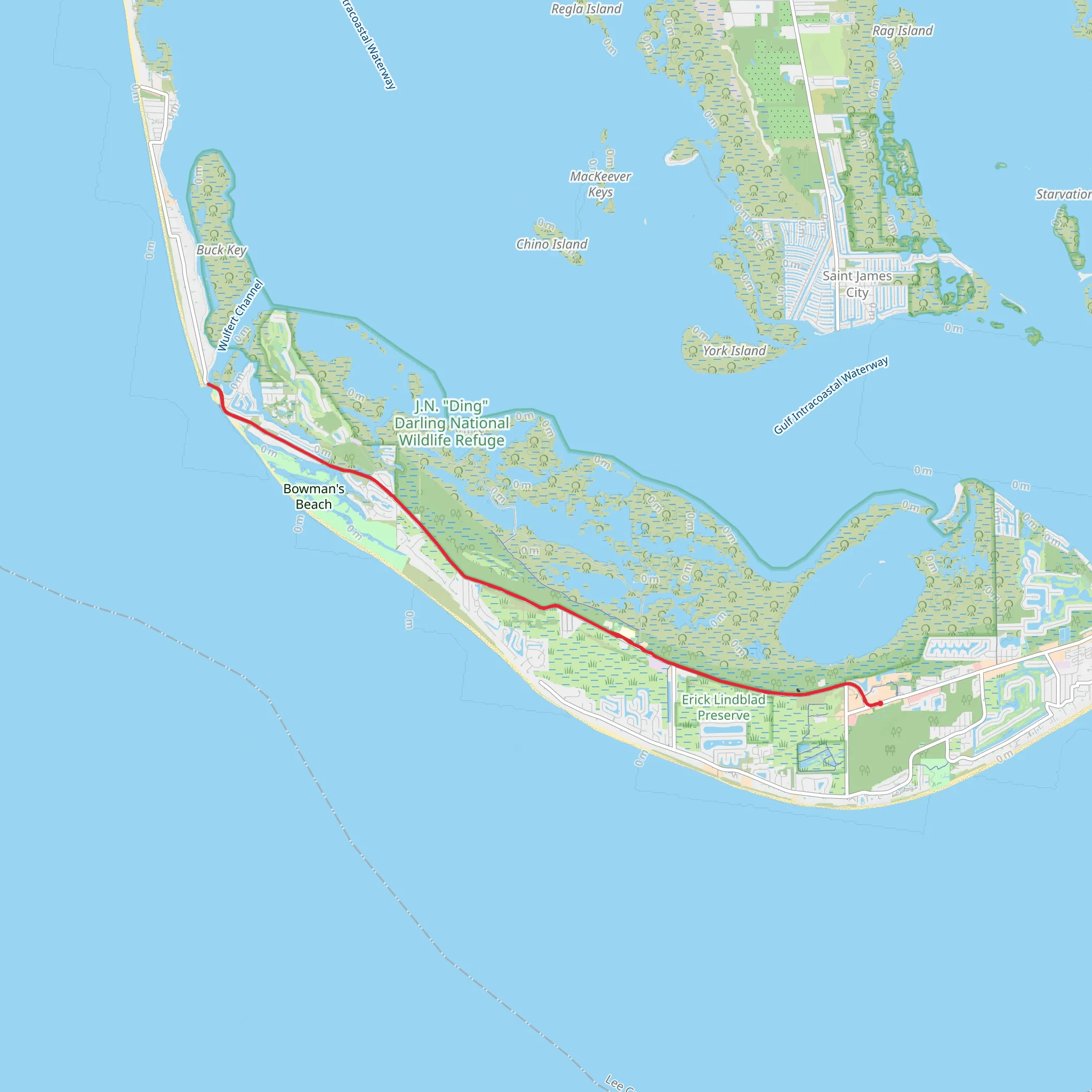 Ybel to Blind Pass mobile static map