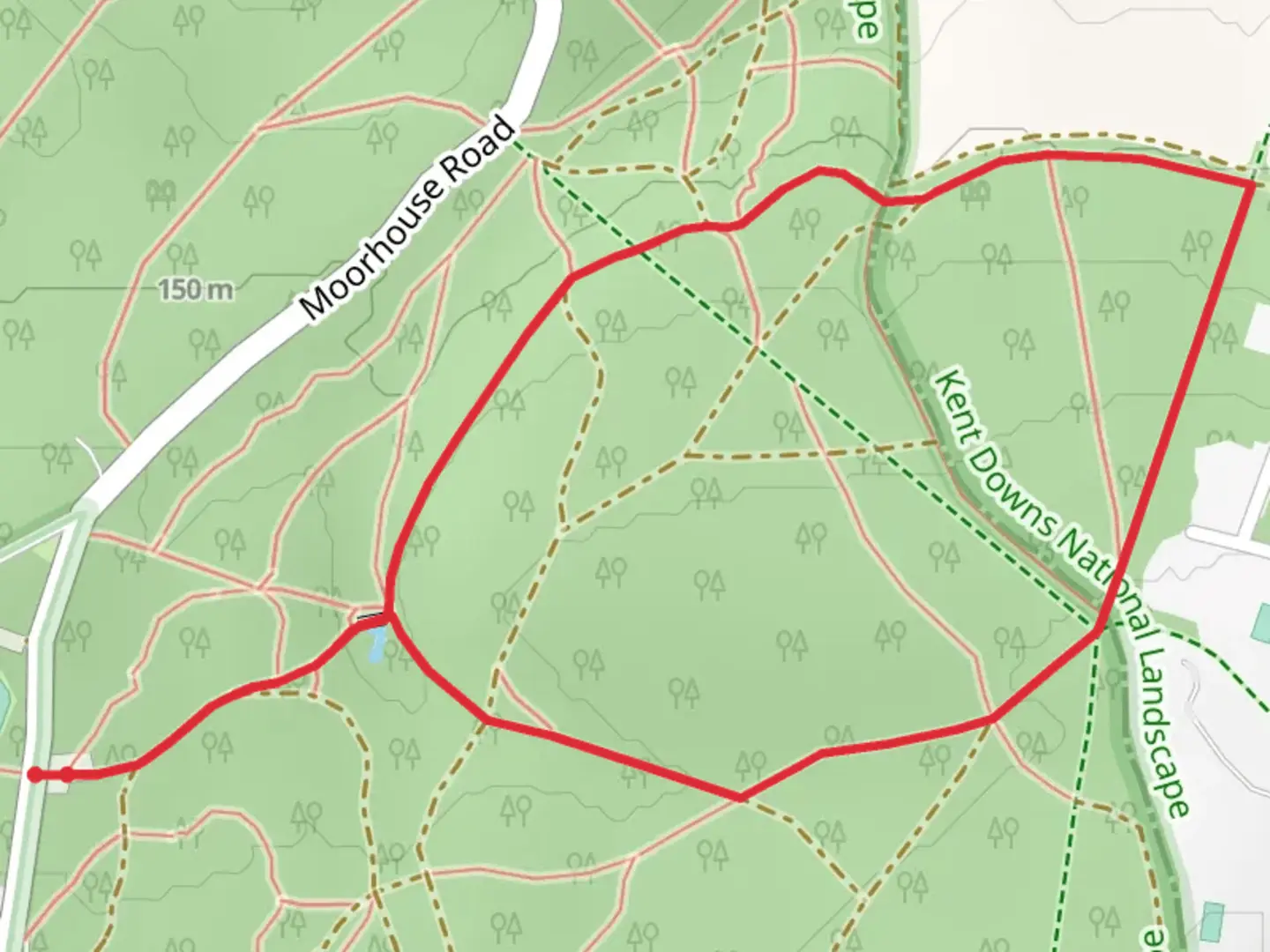 An image depicting the trail Limpsfield Common National Trust Loop and its surrounding area.