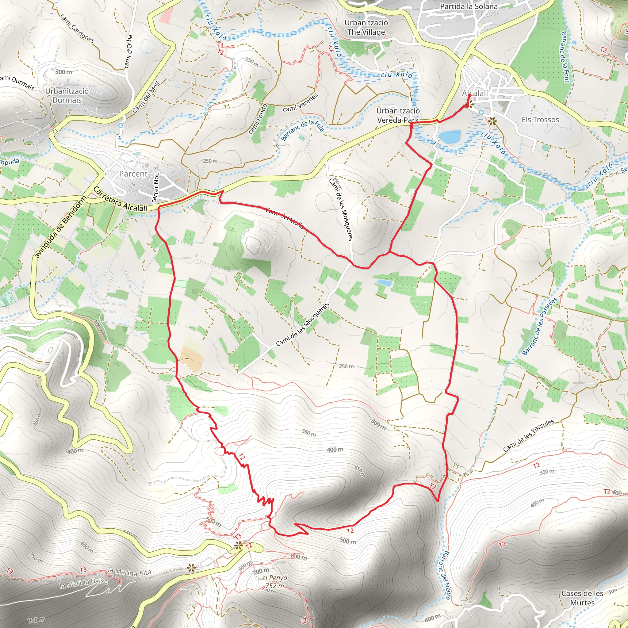Alcalalí - Coll de Rates - Alcalí PR CV 425 mobile static map
