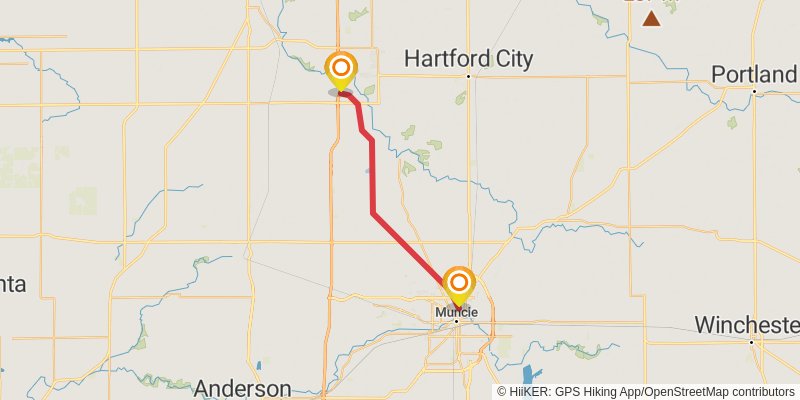 American Discovery Trail North Route - Indiana stage 5 Map