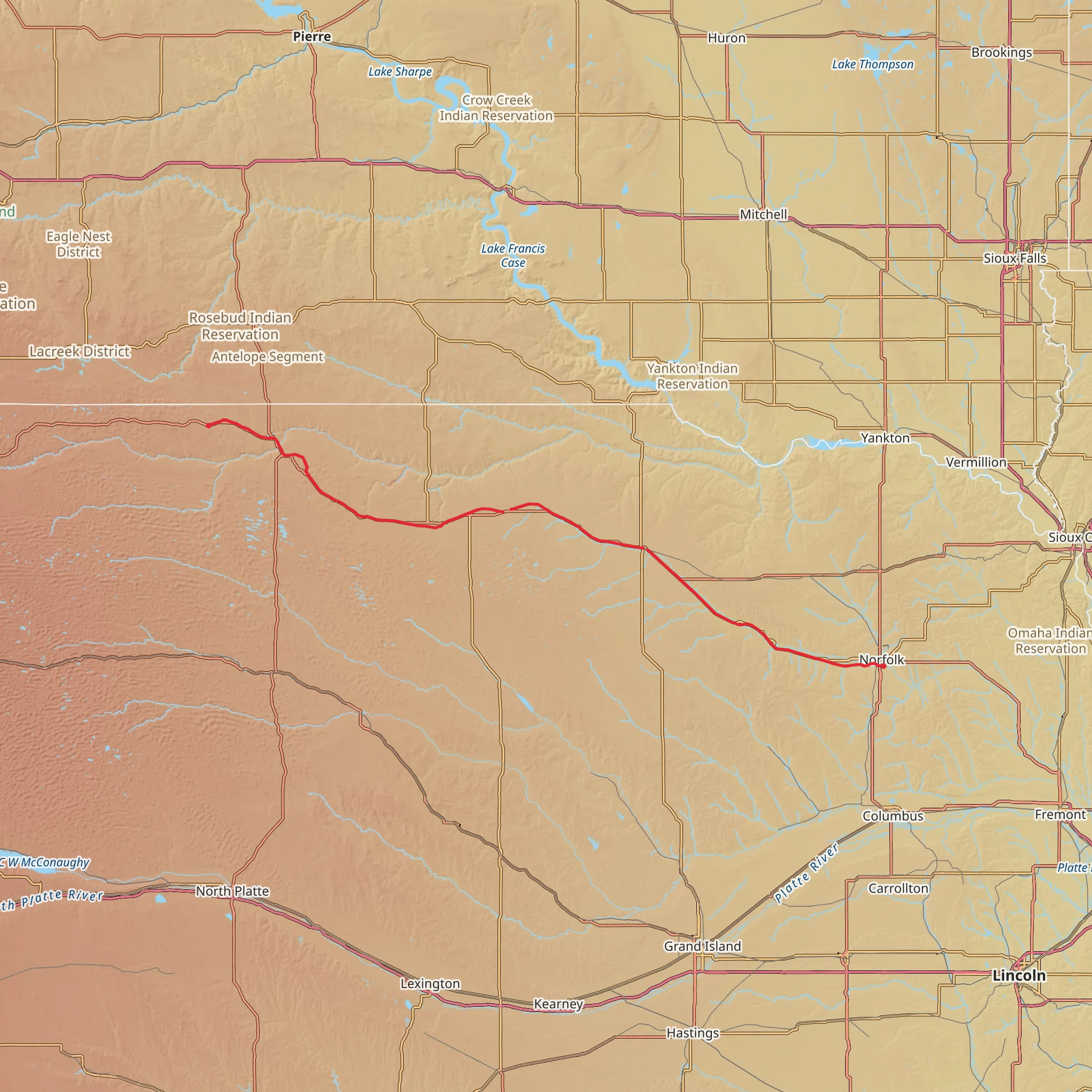 Cowboy Trail mobile static map