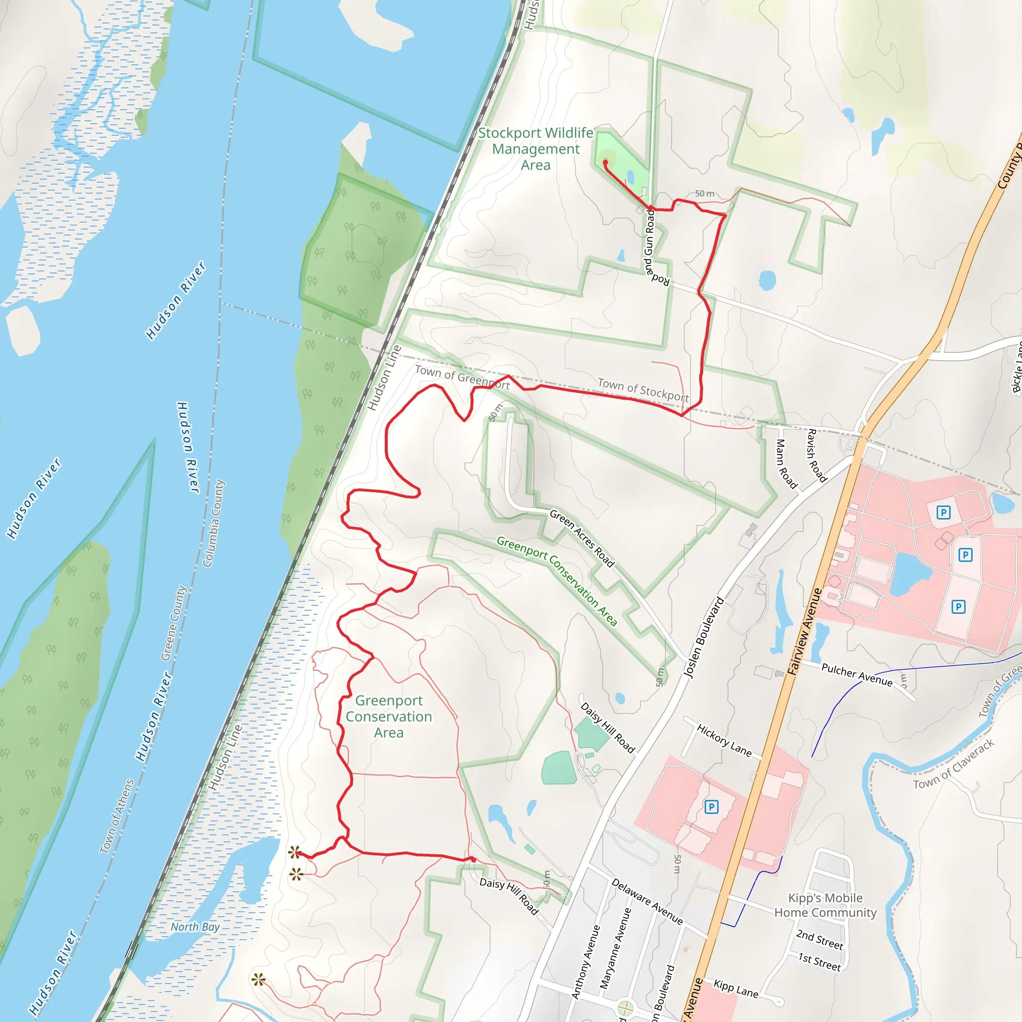 Livingston Parkway Circle to Harrier Hill Park mobile static map