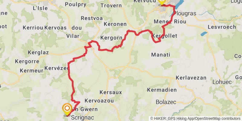GR 380 - Tour des Monts d'Arrée stage 3 Map