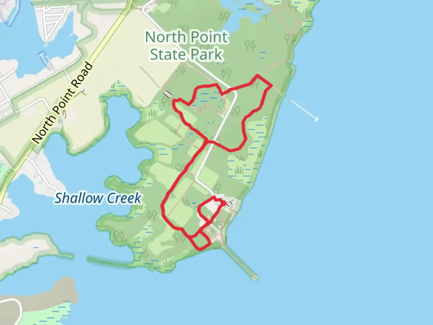 An image depicting the trail North Point Visitor's Center and its surrounding area.