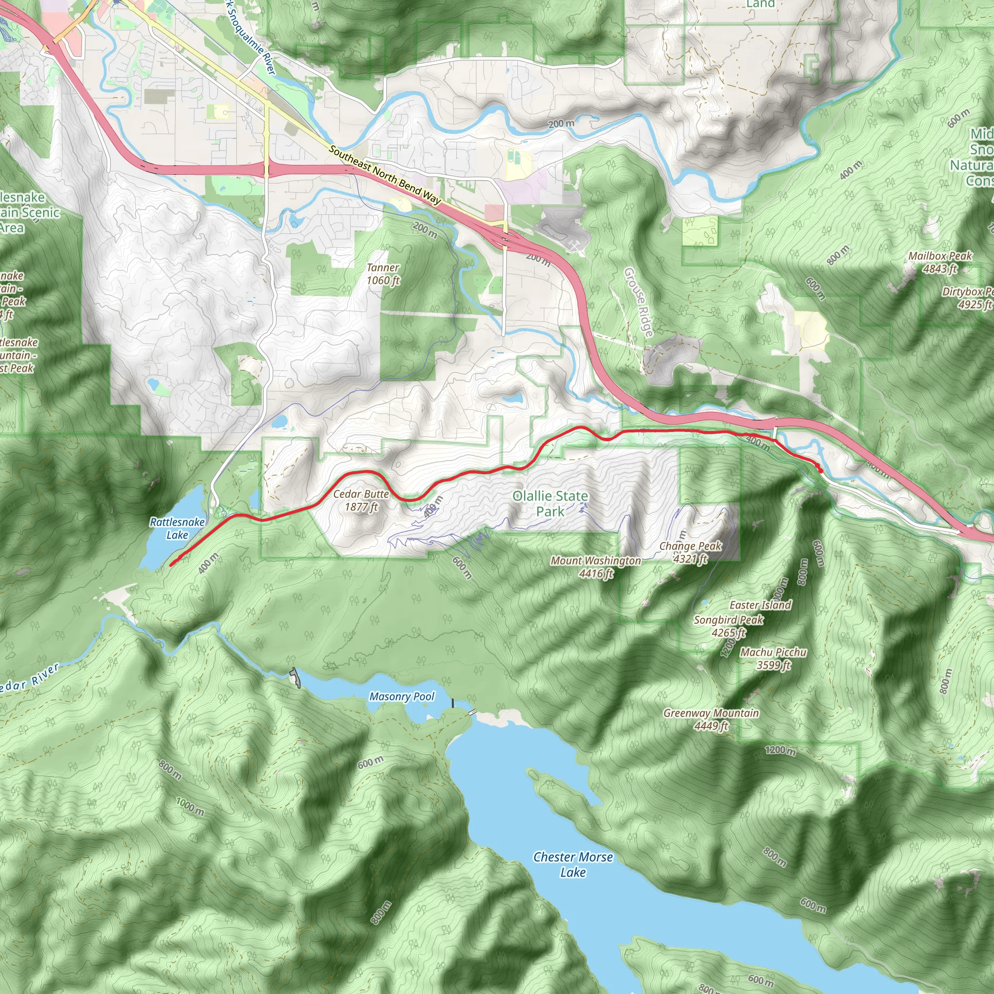 Palouse to Cascades State Park Trail mobile static map