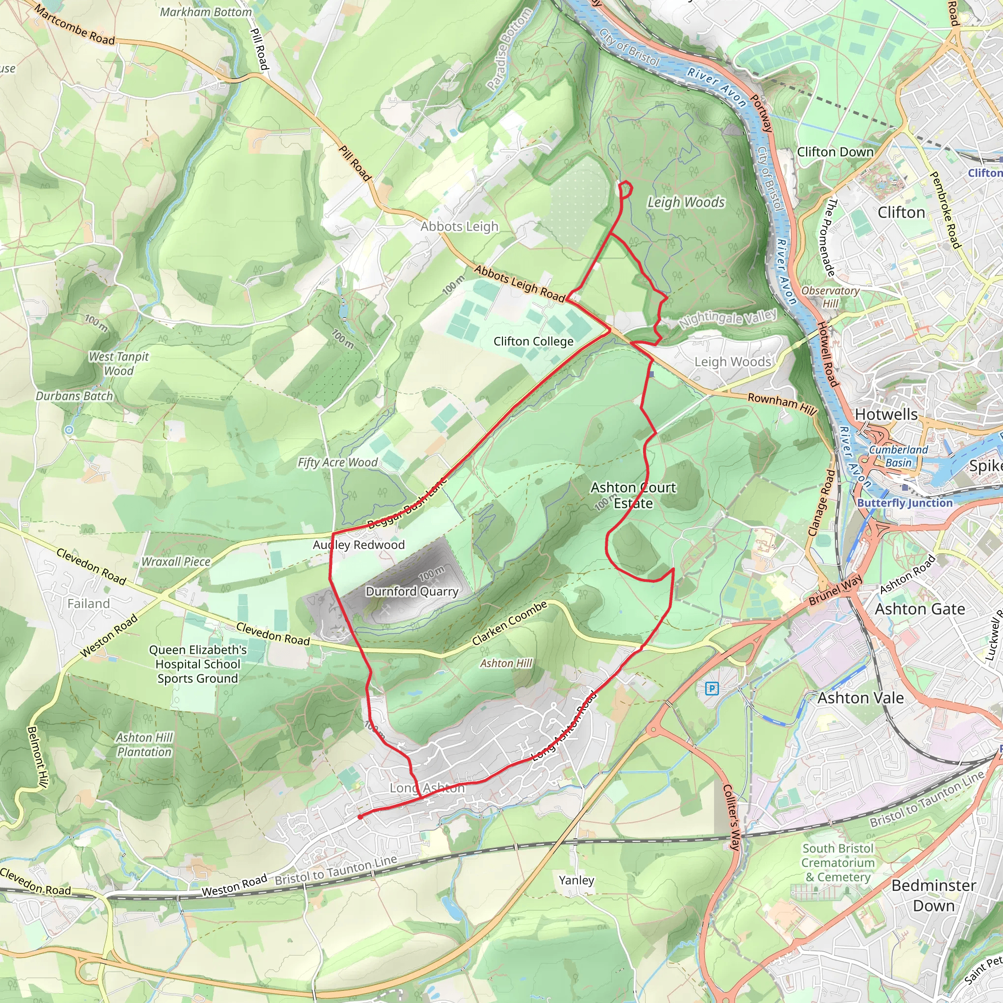 Ashton Court Estate and Leigh Wood mobile static map