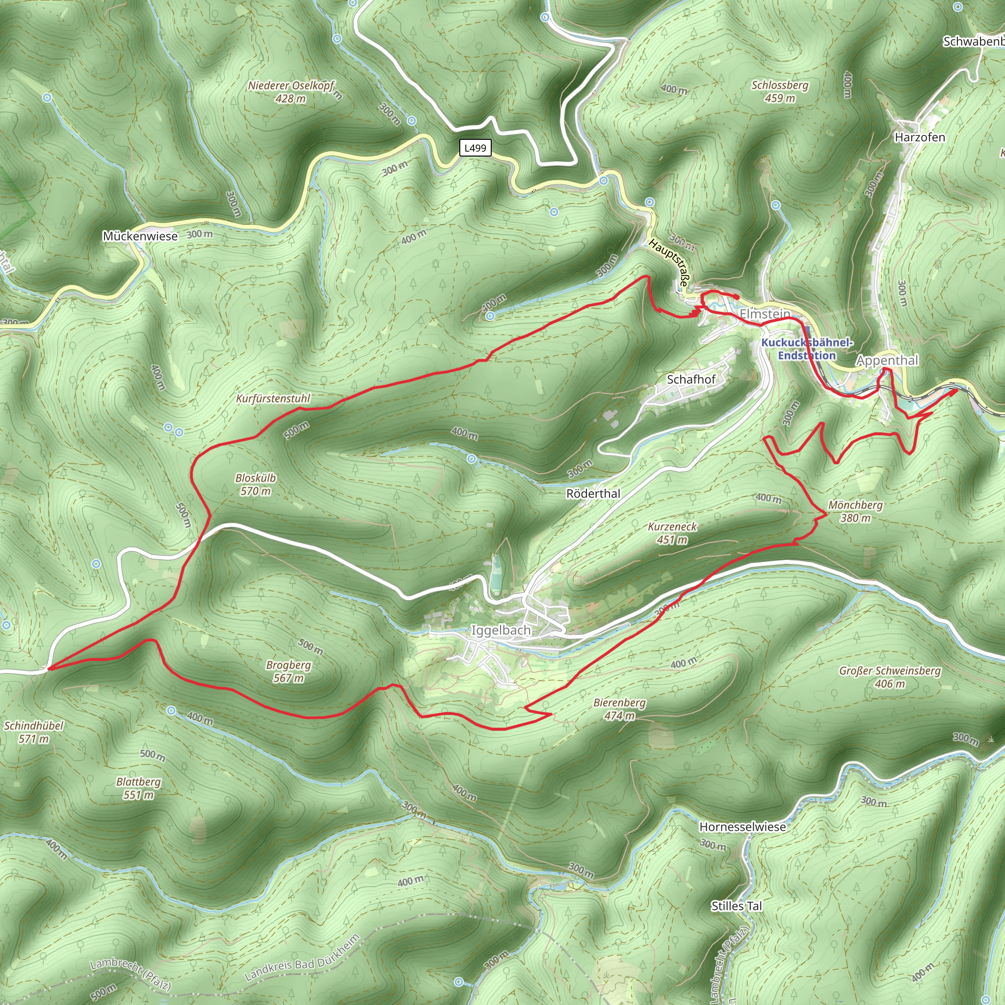 Elmstein and Iggelbach Loop mobile static map