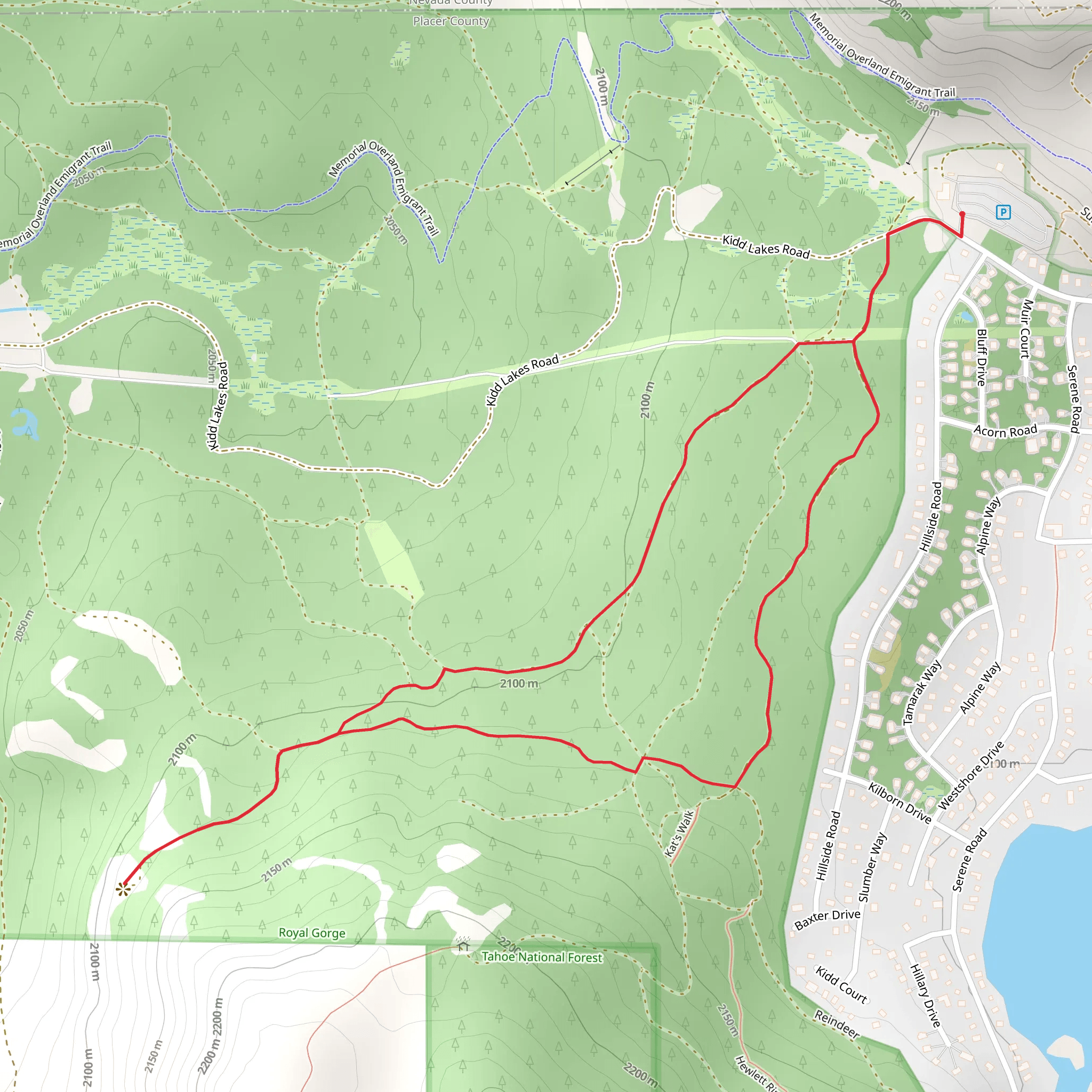 Big Ben, Killy's Cruise and Palisade Loop mobile static map