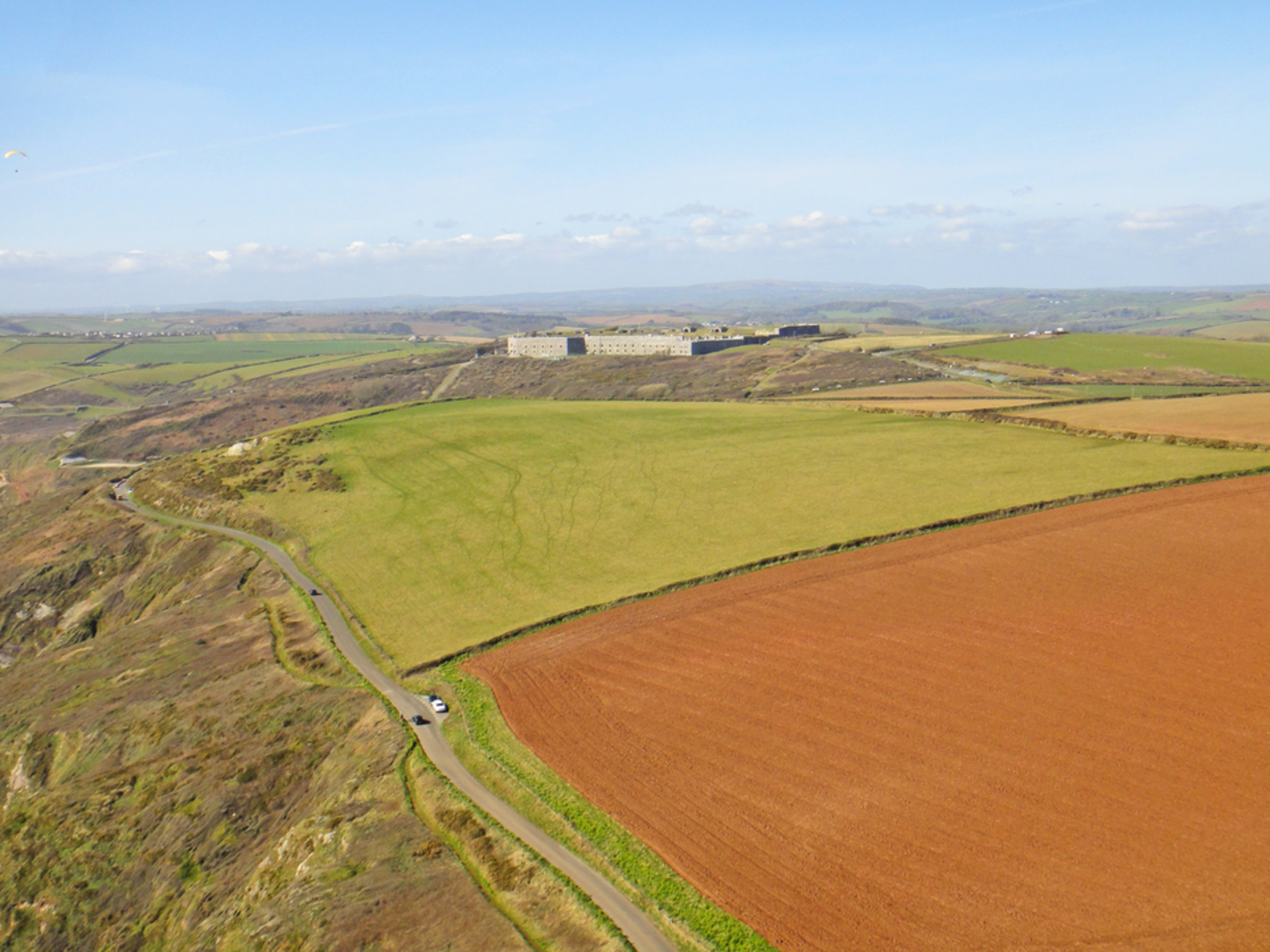 An image depicting the trail Tregantle Walk and its surrounding area.