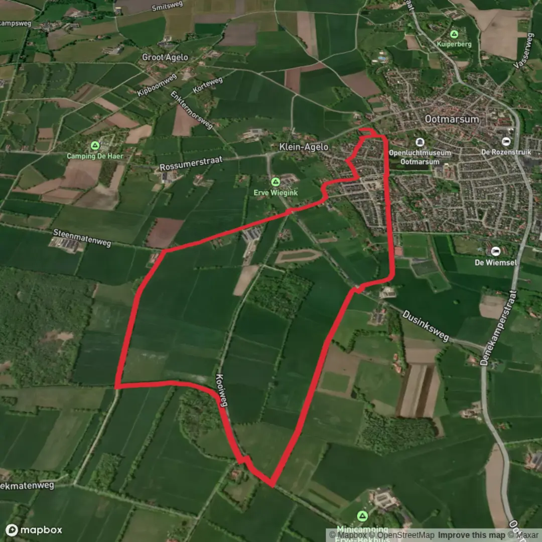 An image depicting the trail Witstaart Weg and Steenmaten Weg Loop and its surrounding area.